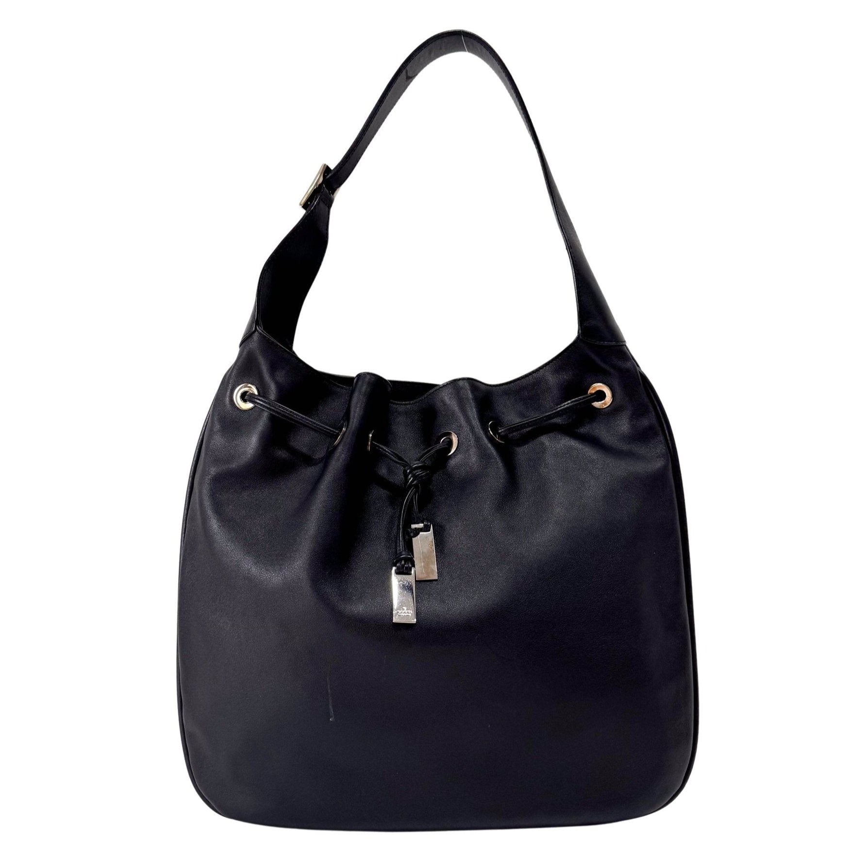 GUCCI Black Leather Drawstring Bag, in , Sold by HIVE PRELOVED - Shoulder Bags, ,