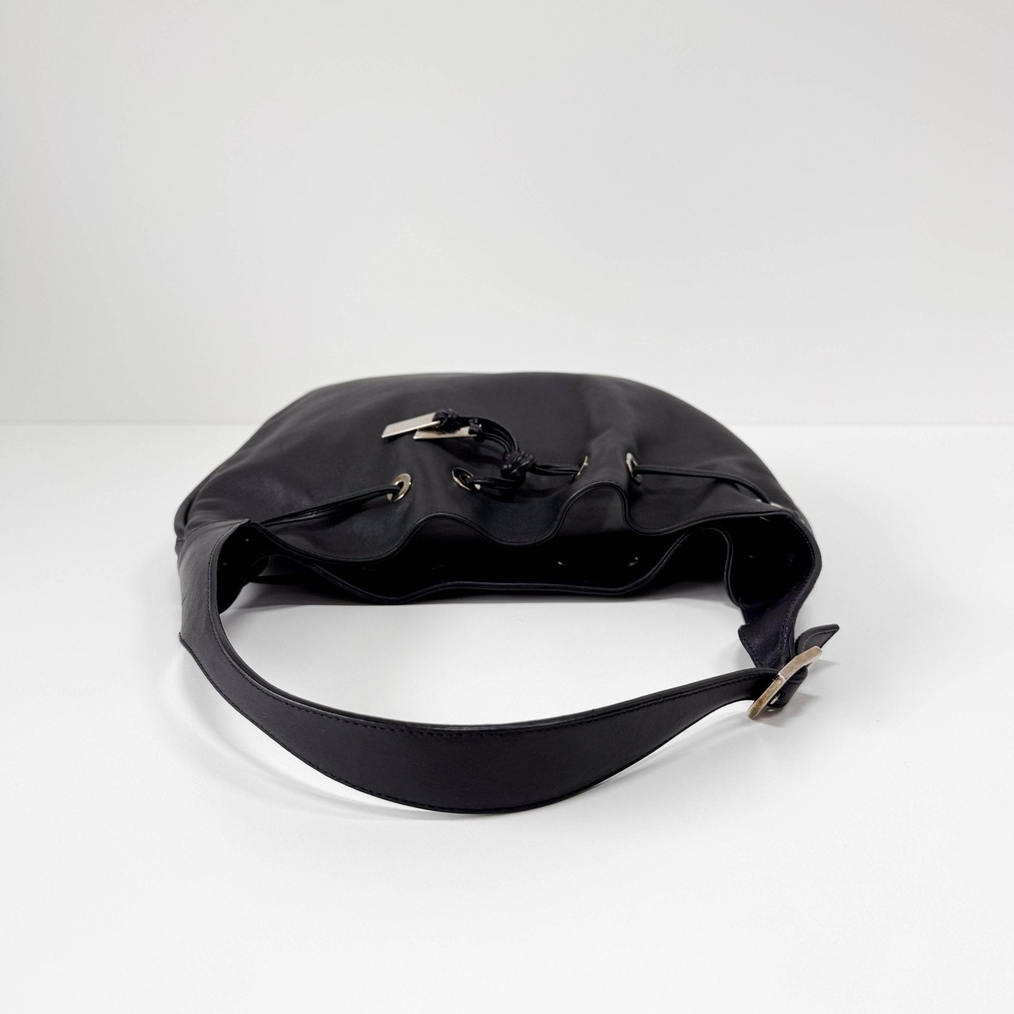 GUCCI Black Leather Drawstring Bag, in , Sold by HIVE PRELOVED - Shoulder Bags, ,