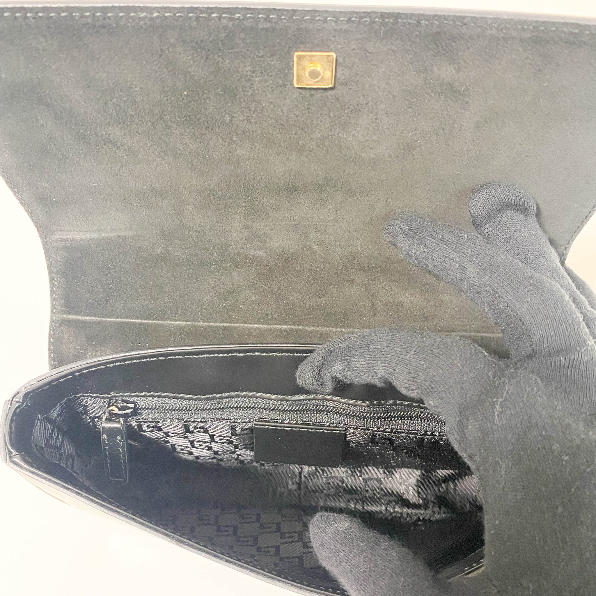 GUCCI Black Leather & Metal Hardware Detail Hand Bag, in , Sold by HIVE PRELOVED - Handle Bags, ,