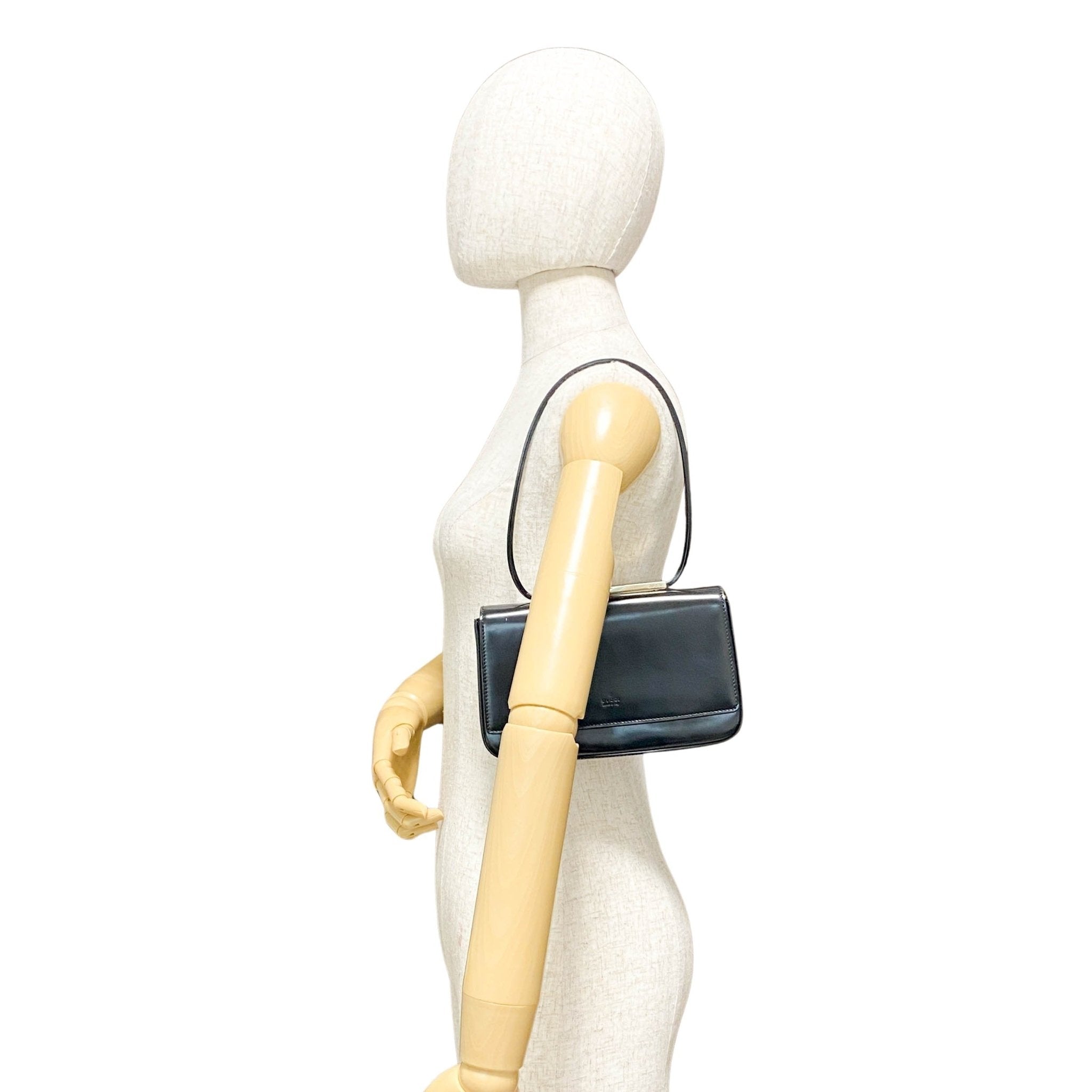 GUCCI Black Leather & Metal Hardware Detail Hand Bag, in , Sold by HIVE PRELOVED - Handle Bags, ,