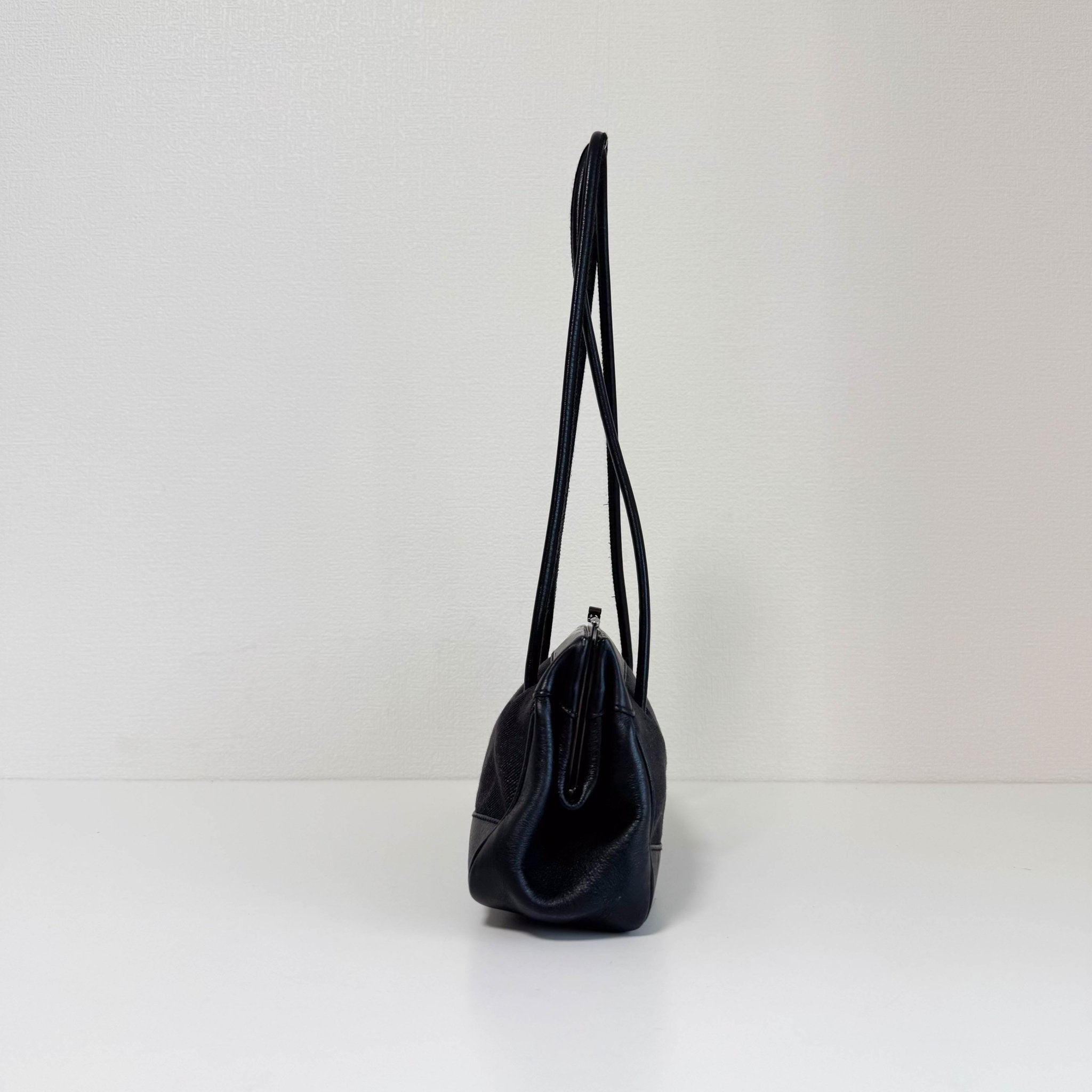 GUCCI Black Leather x Denim Silver Hardware Shoulder Bag, in , Sold by HIVE PRELOVED - Shoulder Bags, ,