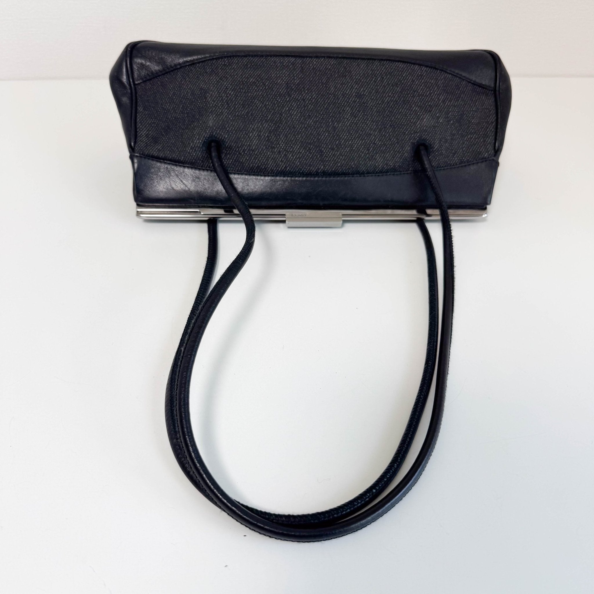 GUCCI Black Leather x Denim Silver Hardware Shoulder Bag, in , Sold by HIVE PRELOVED - Shoulder Bags, ,