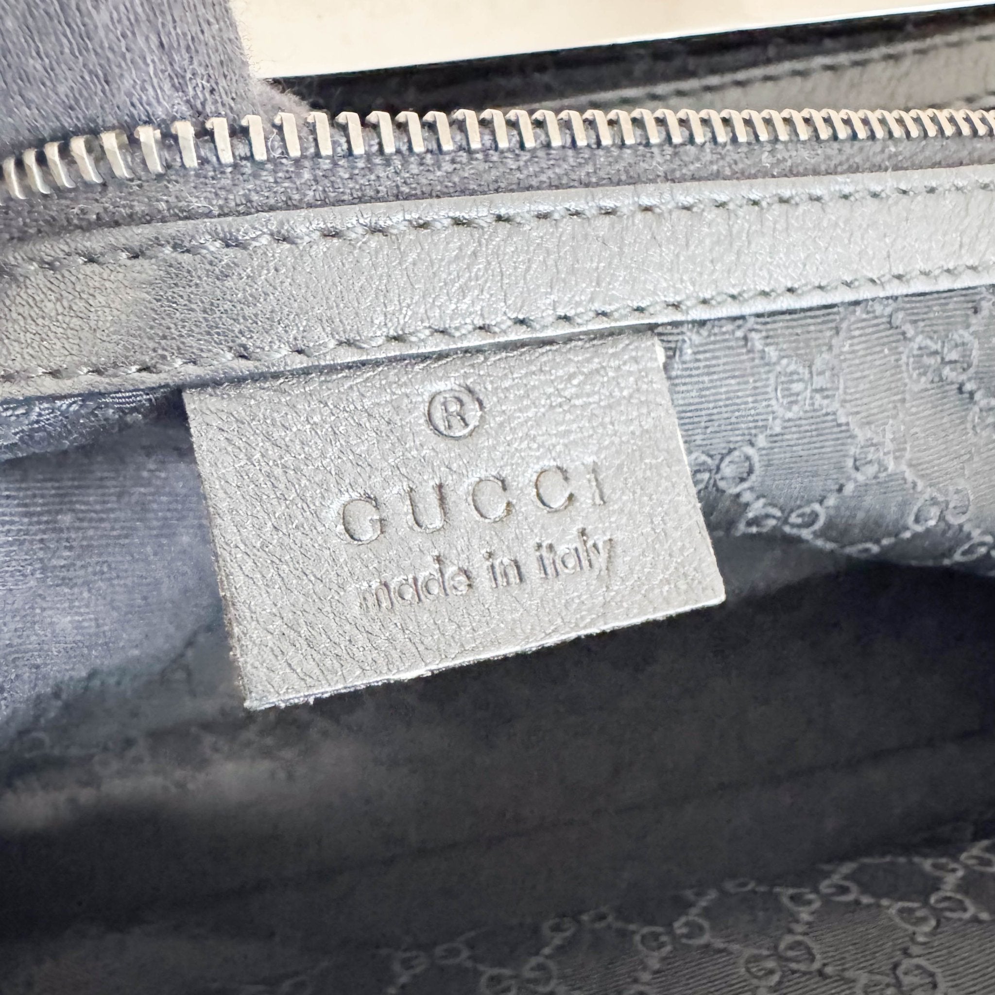 GUCCI Black Leather x Denim Silver Hardware Shoulder Bag, in , Sold by HIVE PRELOVED - Shoulder Bags, ,