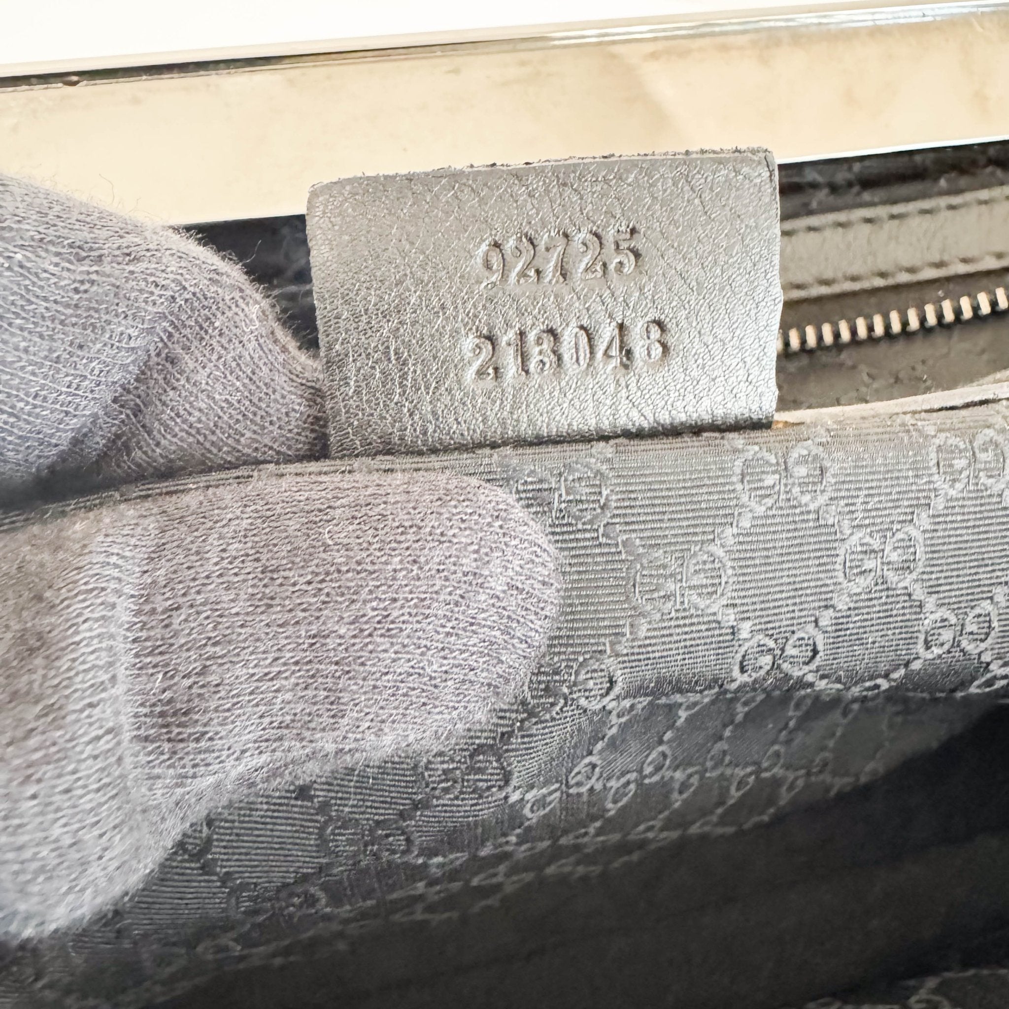 GUCCI Black Leather x Denim Silver Hardware Shoulder Bag, in , Sold by HIVE PRELOVED - Shoulder Bags, ,