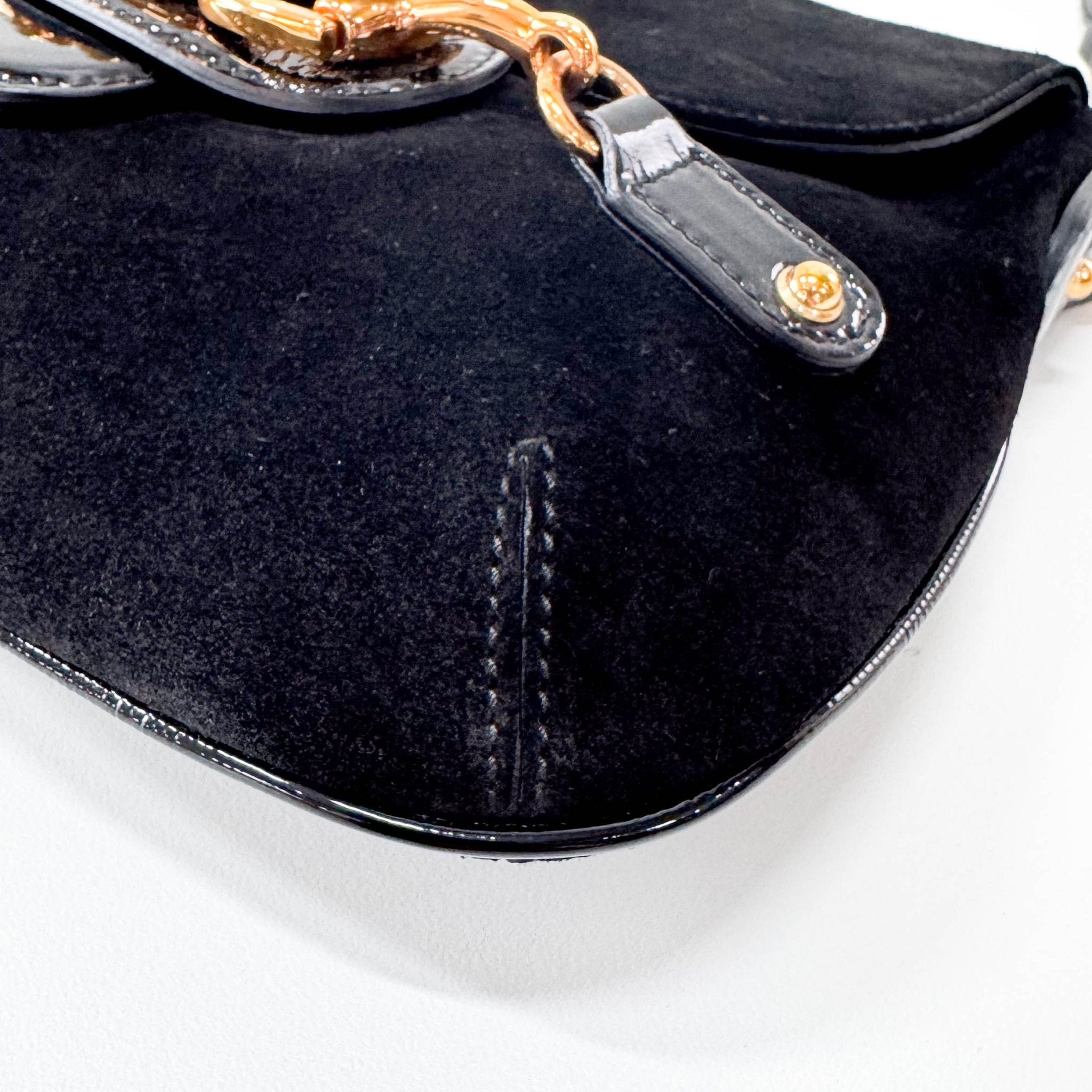 GUCCI Black Suede Horsebit Shoulder Bag, in , Sold by HIVE PRELOVED - Shoulder Bags, ,