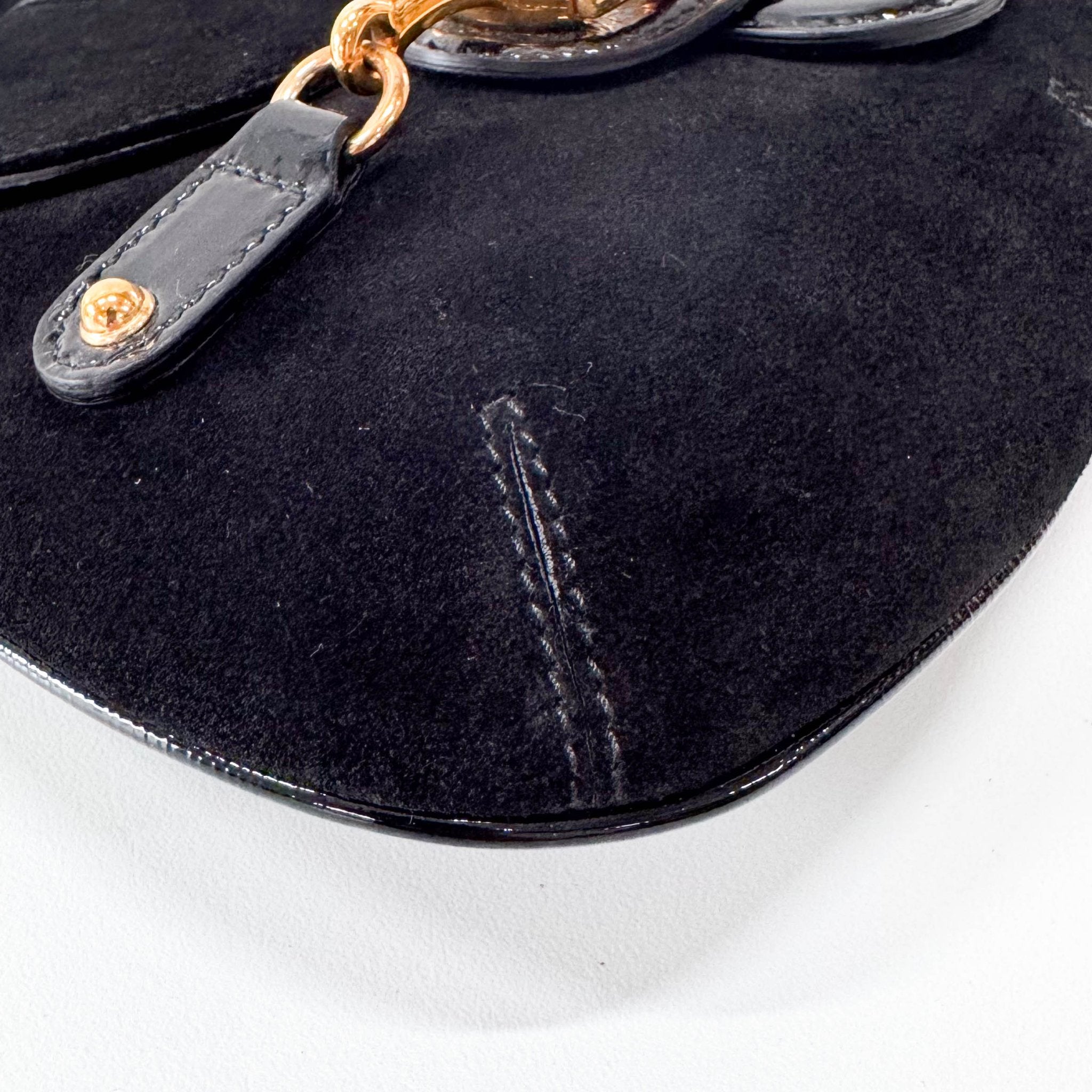 GUCCI Black Suede Horsebit Shoulder Bag, in , Sold by HIVE PRELOVED - Shoulder Bags, ,