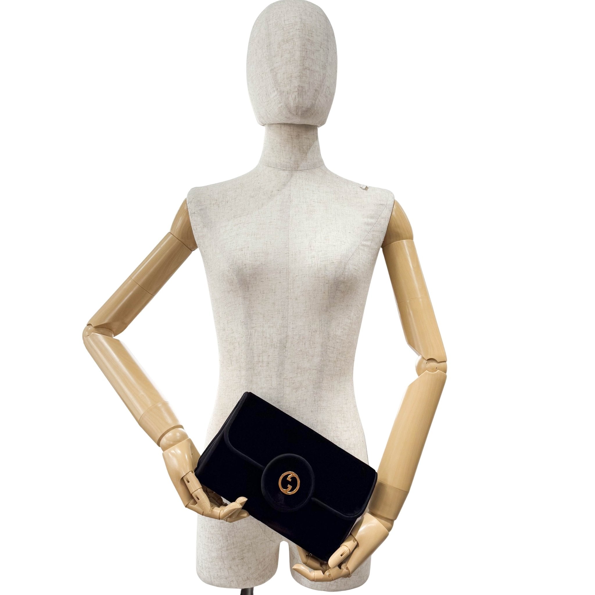 GUCCI Black Velvet GG Clutch, in , Sold by HIVE PRELOVED - Clutch bags, ,