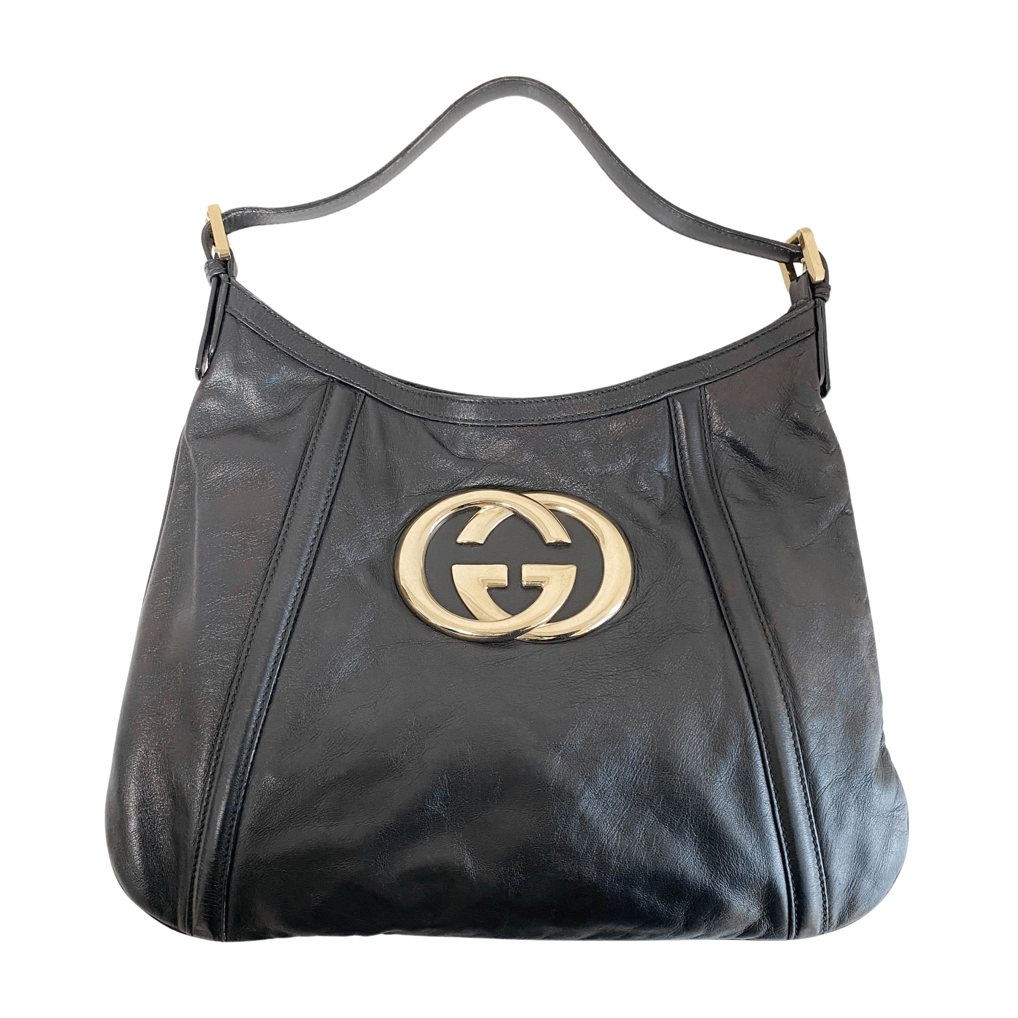 GUCCI Britt Black Interlocking Leather Handbag, in , Sold by HIVE PRELOVED - Shoulder Bags, ,
