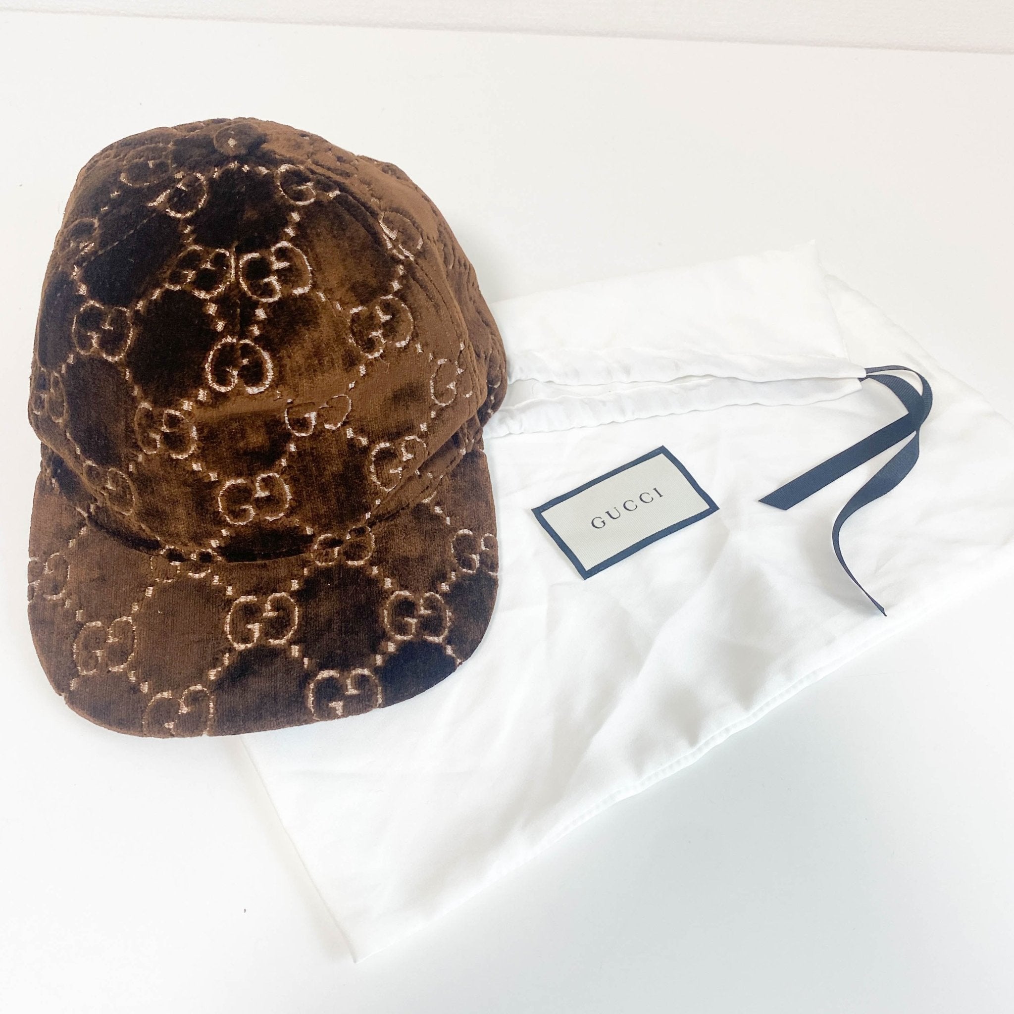 GUCCI Brown GG Velvet Cap, in , Sold by HIVE PRELOVED - Hair accessories, ,