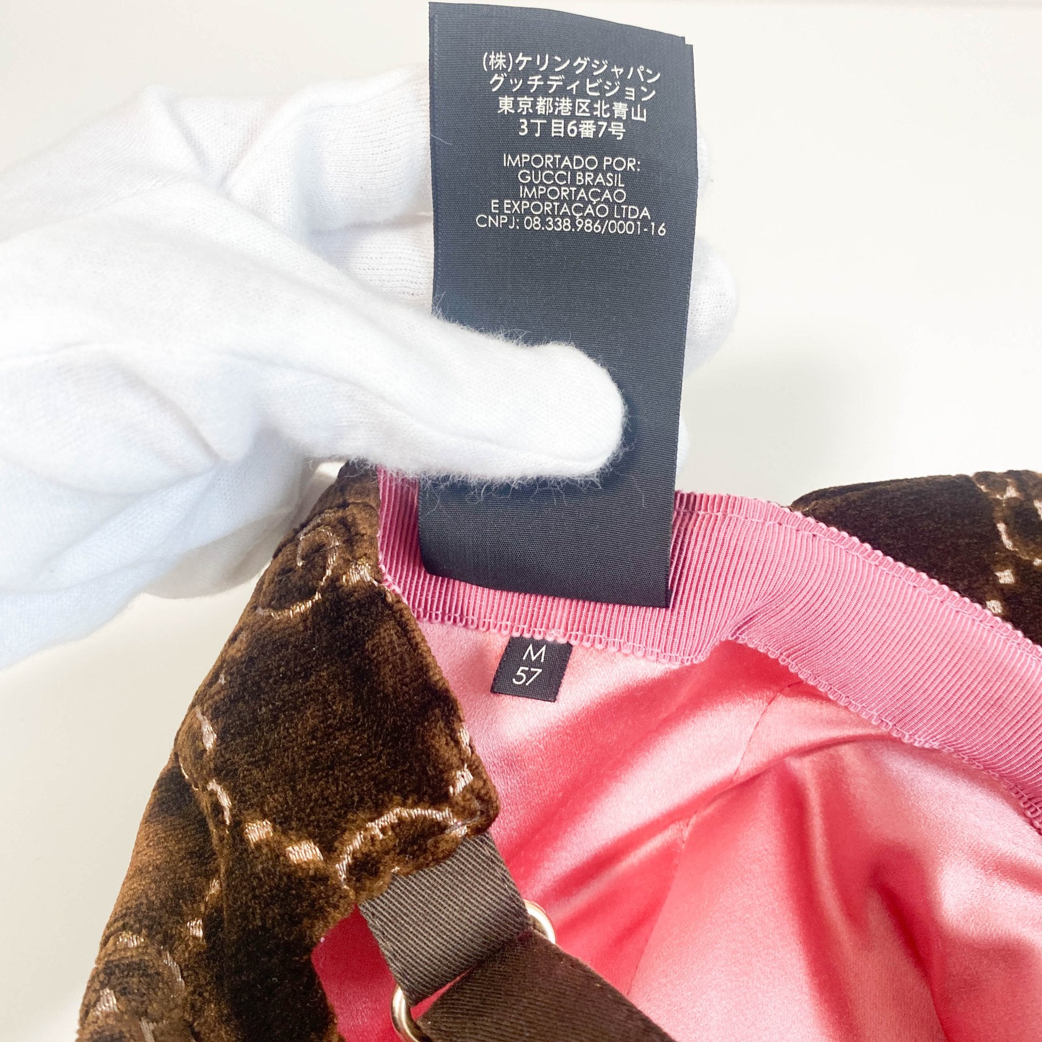 GUCCI Brown GG Velvet Cap, in , Sold by HIVE PRELOVED - Hair accessories, ,