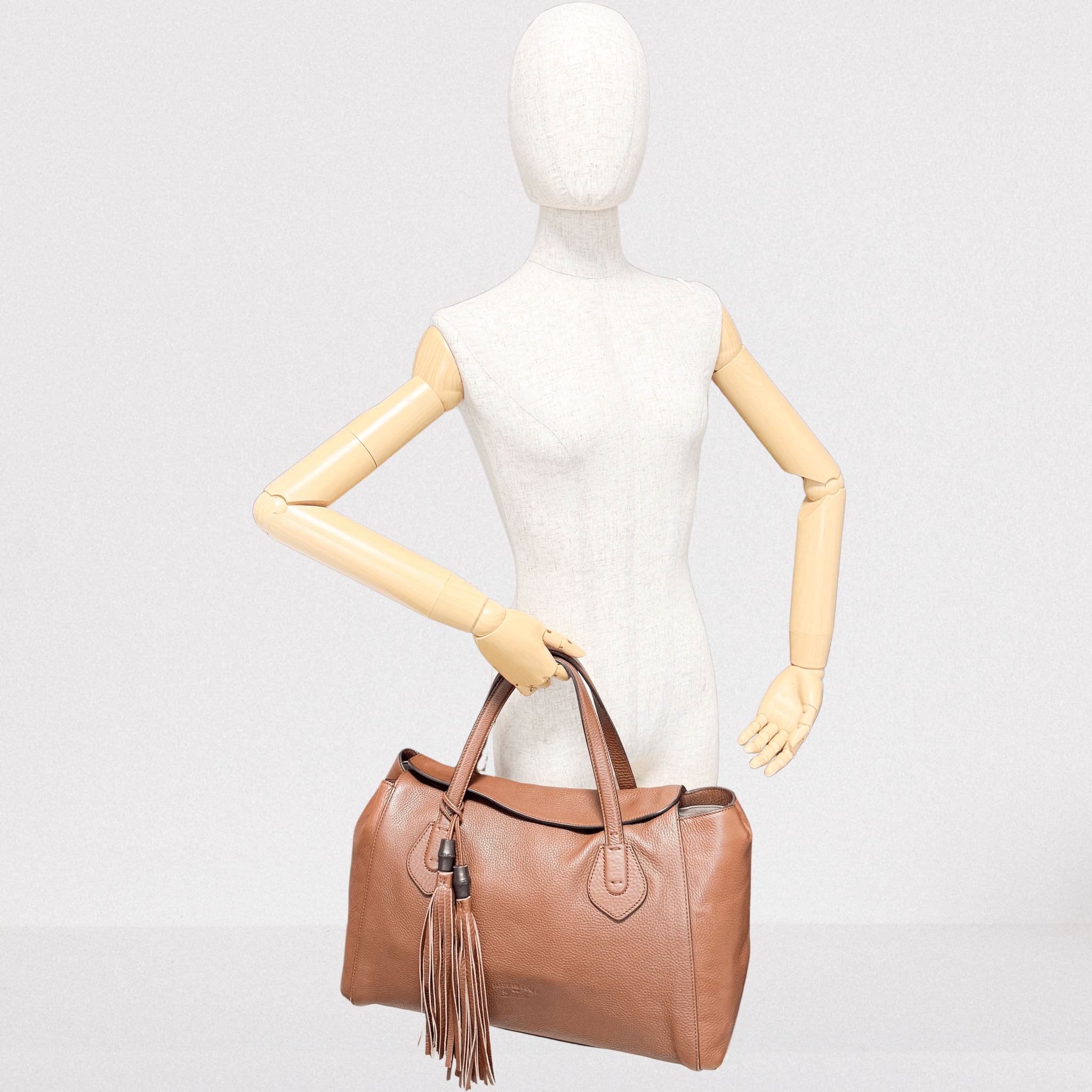 GUCCI Brown Leather Bar Tassel Totes, in , Sold by HIVE PRELOVED - Totes, ,