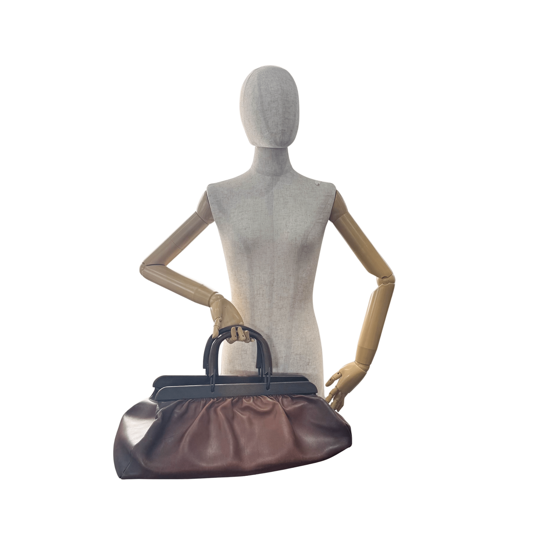 GUCCI Brown Leather Wood Handles Doctor Handbag, in , Sold by HIVE PRELOVED - Totes, ,