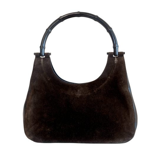 GUCCI Brown Suede Bamboo Shoulder Bag, in , Sold by HIVE PRELOVED - Shoulder Bags, ,