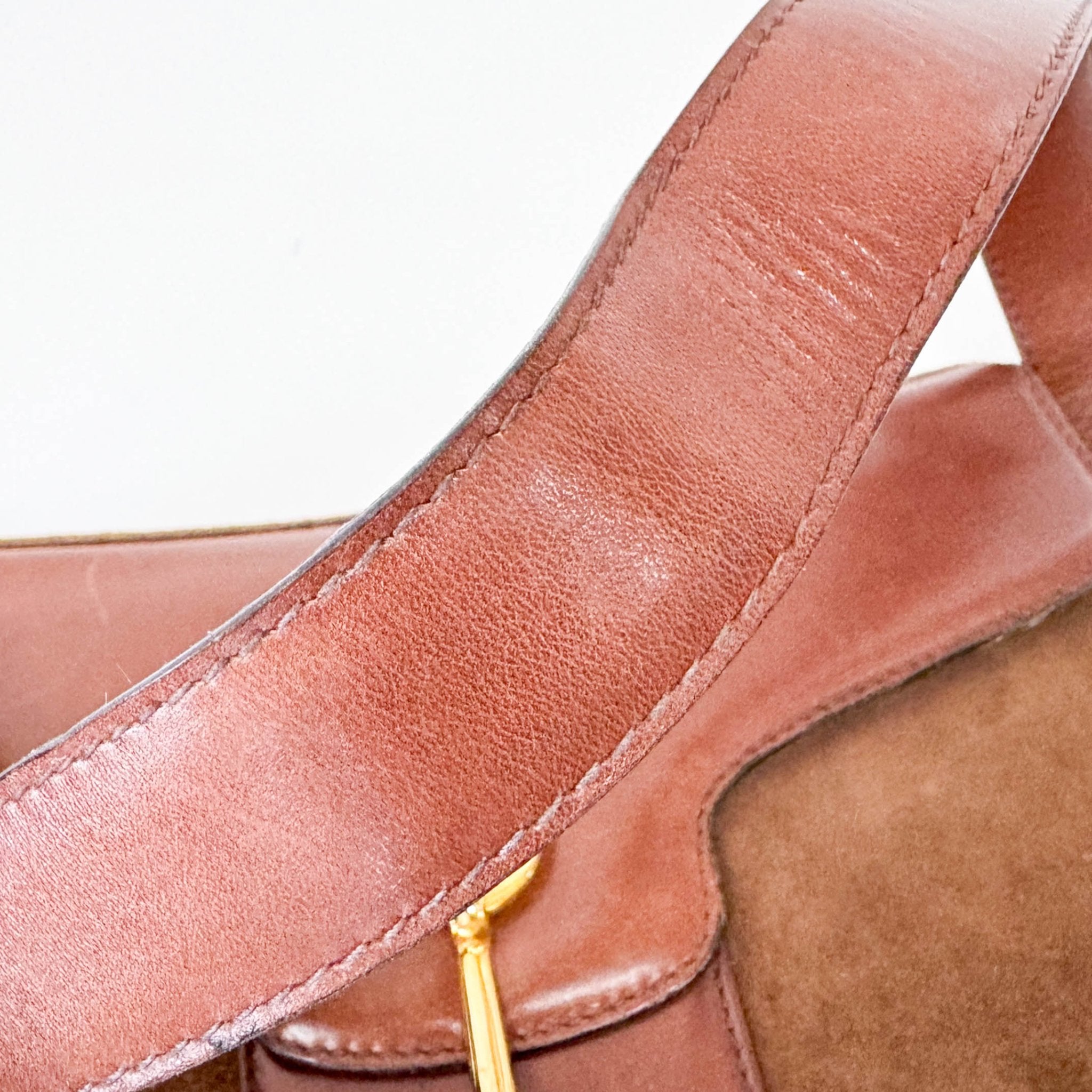 GUCCI Brown Suede Half Horsebit Detail G Crest Shoulder Bag, in , Sold by HIVE PRELOVED - Shoulder Bags, ,