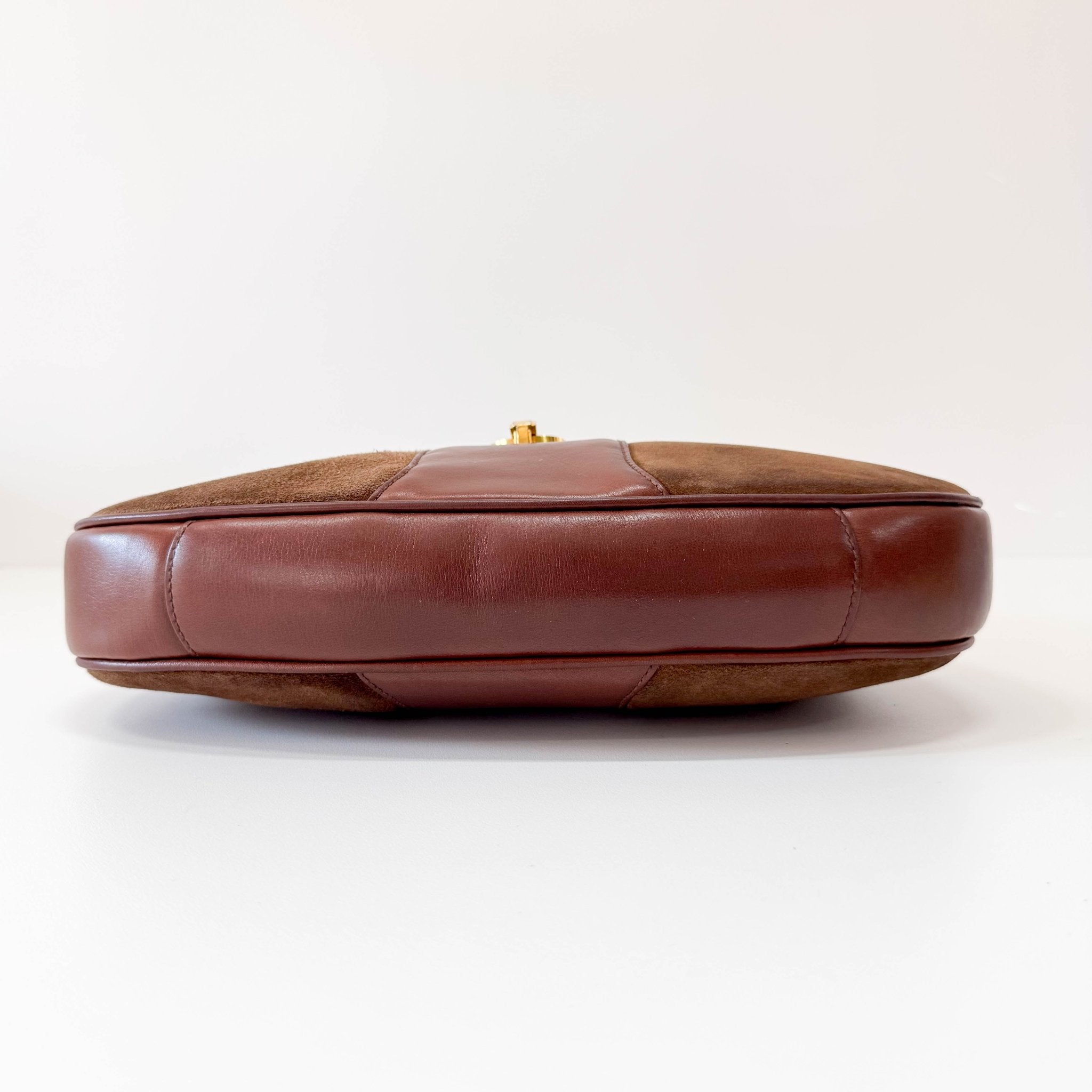 GUCCI Brown Suede Half Horsebit Detail G Crest Shoulder Bag, in , Sold by HIVE PRELOVED - Shoulder Bags, ,