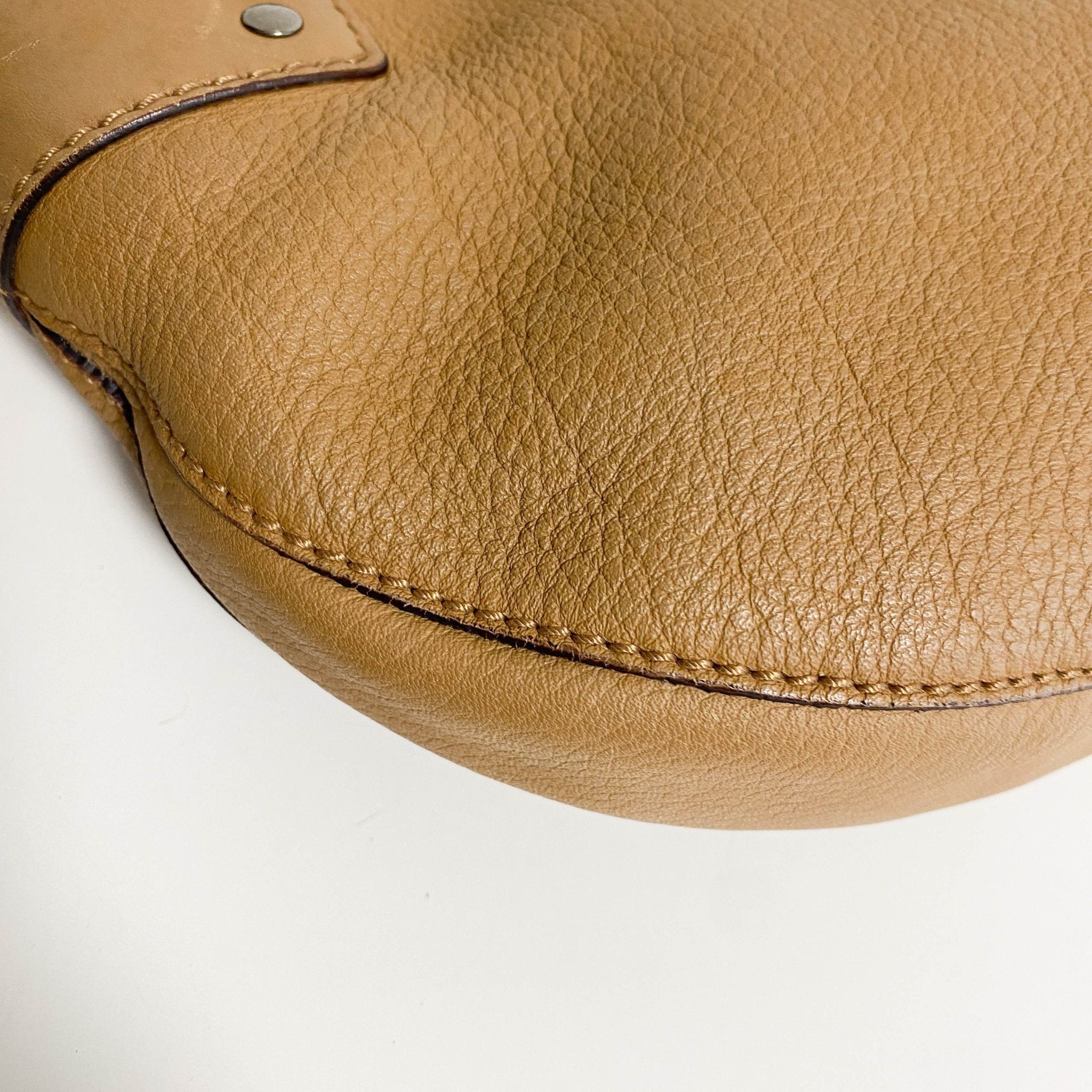 GUCCI Caramel Brown Hobo Shoulder Bag with Studs and Long Stripe Detail, in , Sold by HIVE PRELOVED - Shoulder Bags, ,