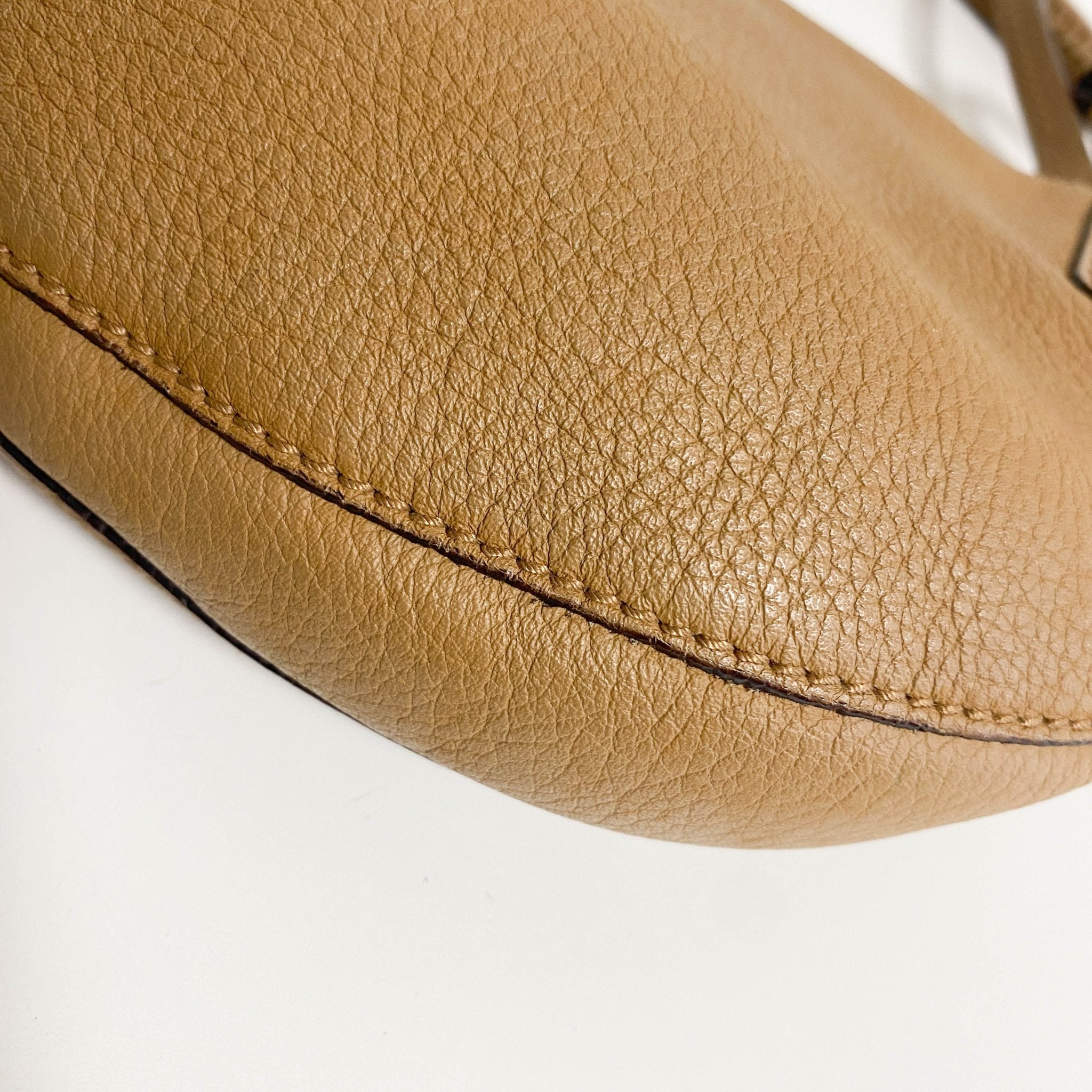 GUCCI Caramel Brown Hobo Shoulder Bag with Studs and Long Stripe Detail, in , Sold by HIVE PRELOVED - Shoulder Bags, ,