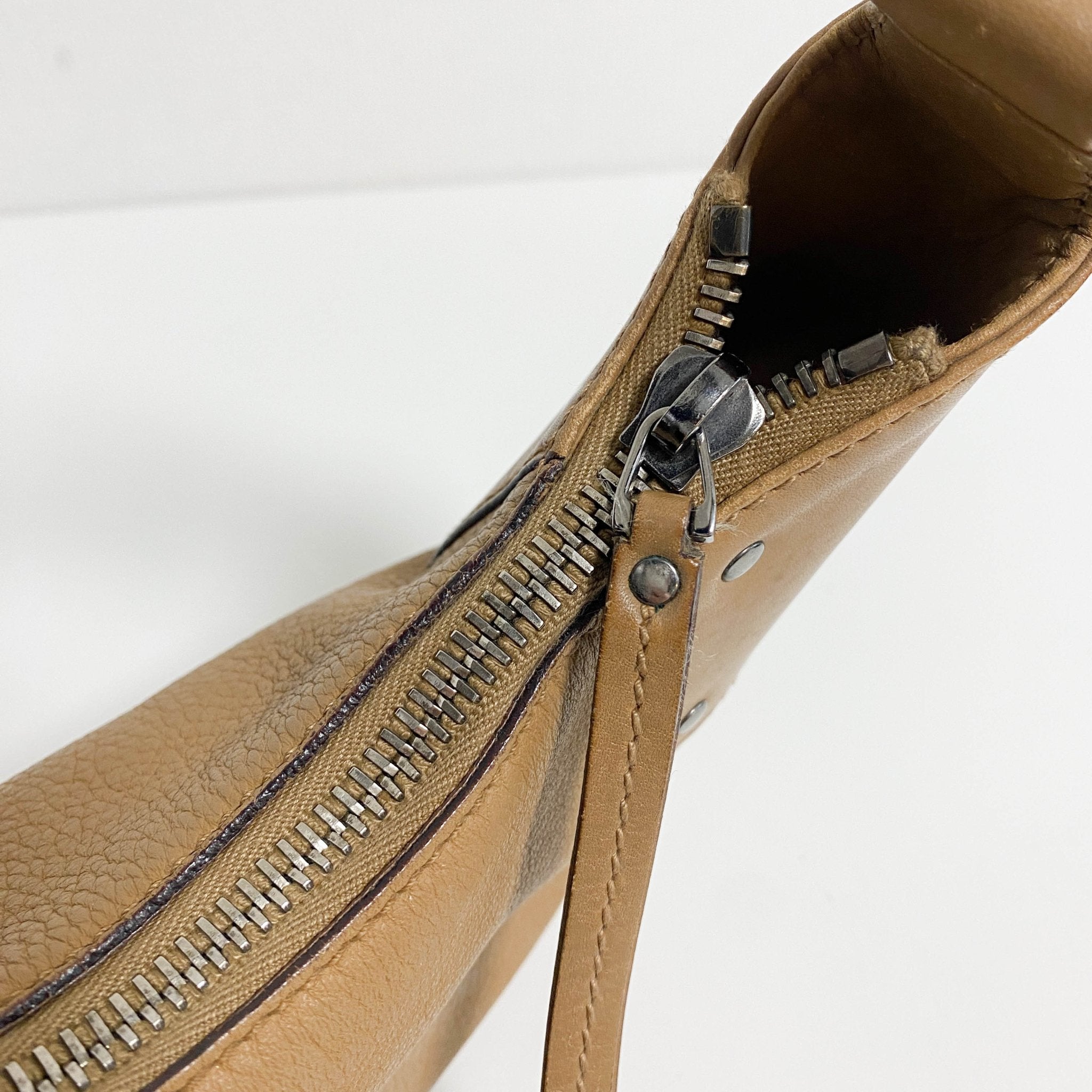 GUCCI Caramel Brown Hobo Shoulder Bag with Studs and Long Stripe Detail, in , Sold by HIVE PRELOVED - Shoulder Bags, ,