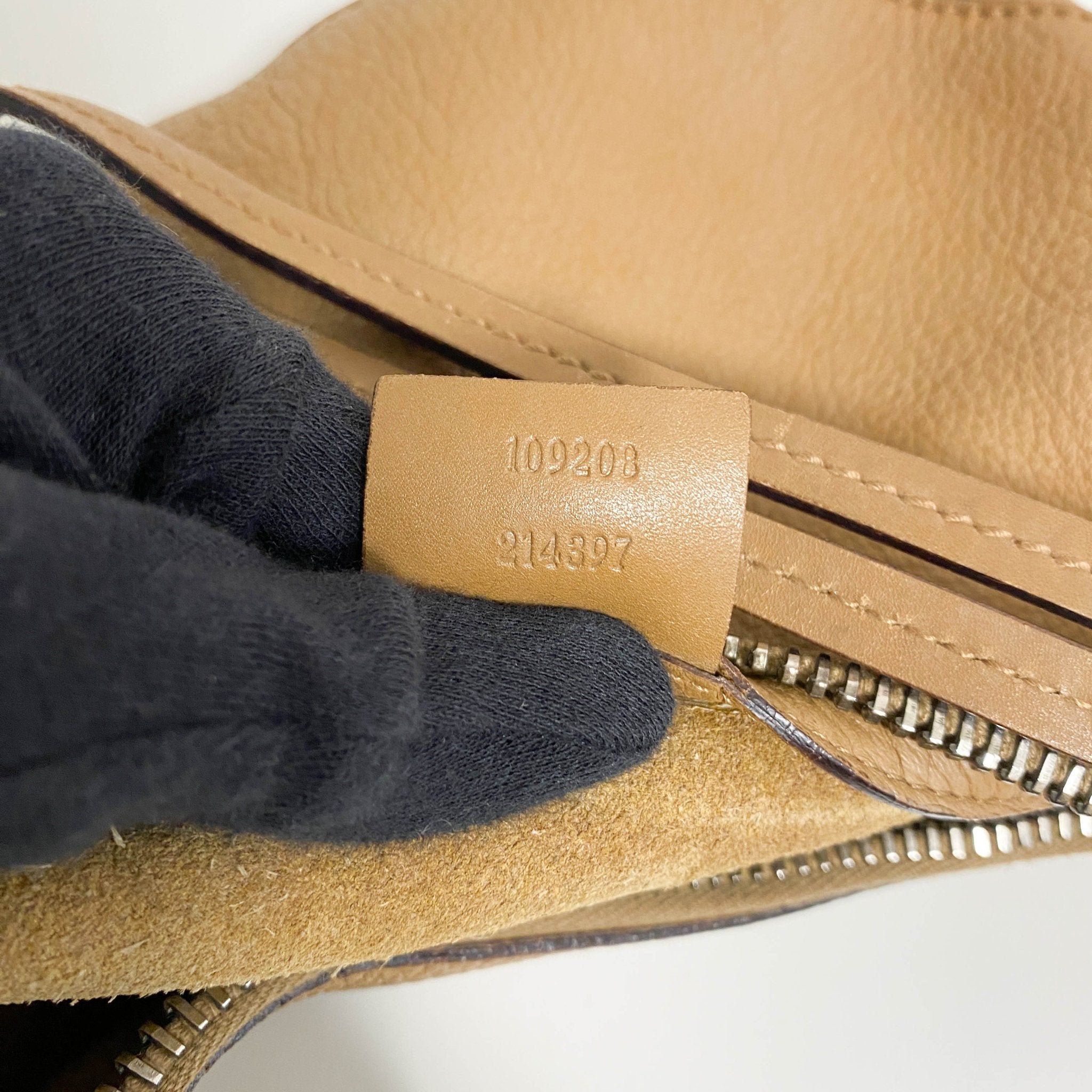 GUCCI Caramel Brown Hobo Shoulder Bag with Studs and Long Stripe Detail, in , Sold by HIVE PRELOVED - Shoulder Bags, ,