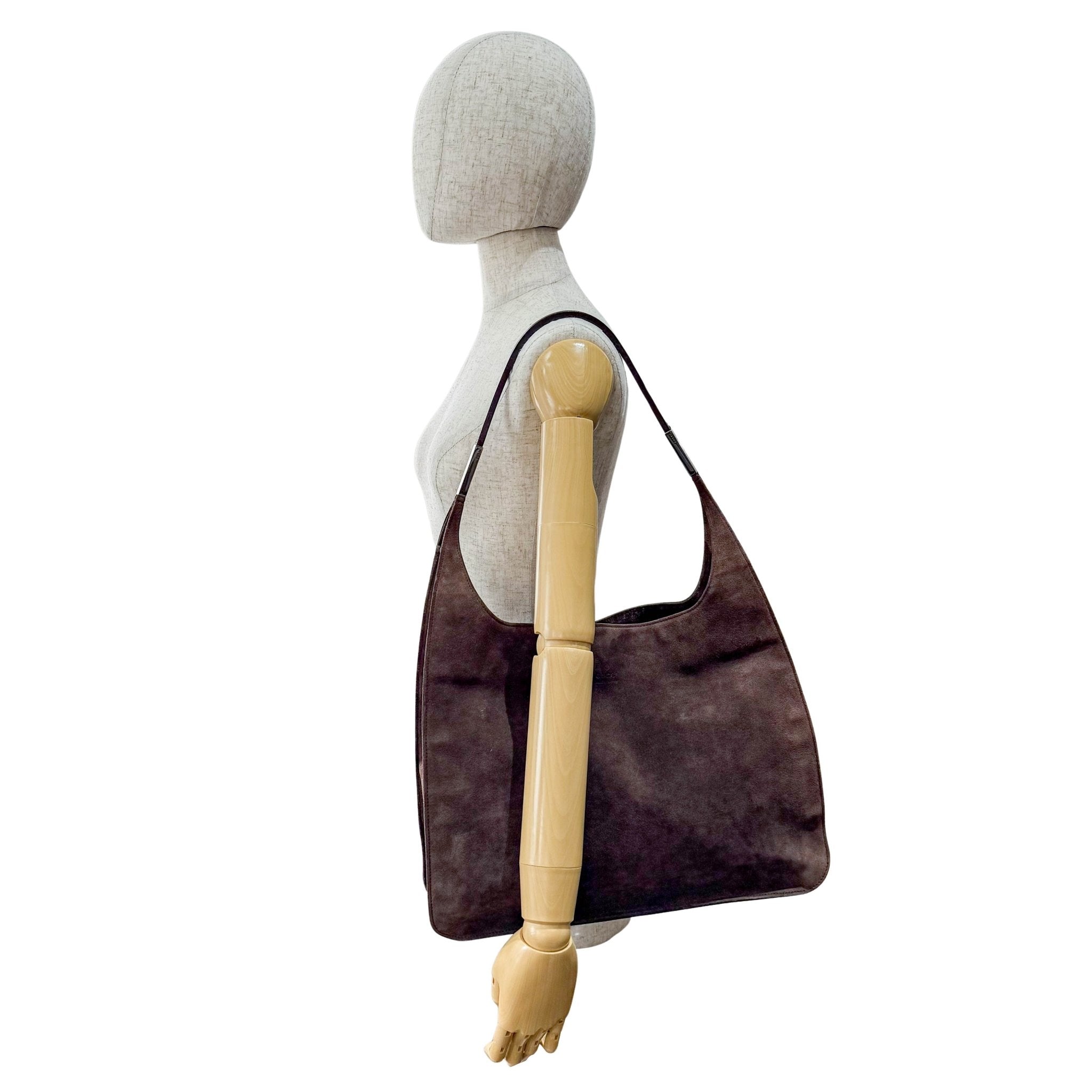 GUCCI Dark Brown Suede Hobo Shoulder Bag, in , Sold by HIVE PRELOVED - Shoulder Bags, ,