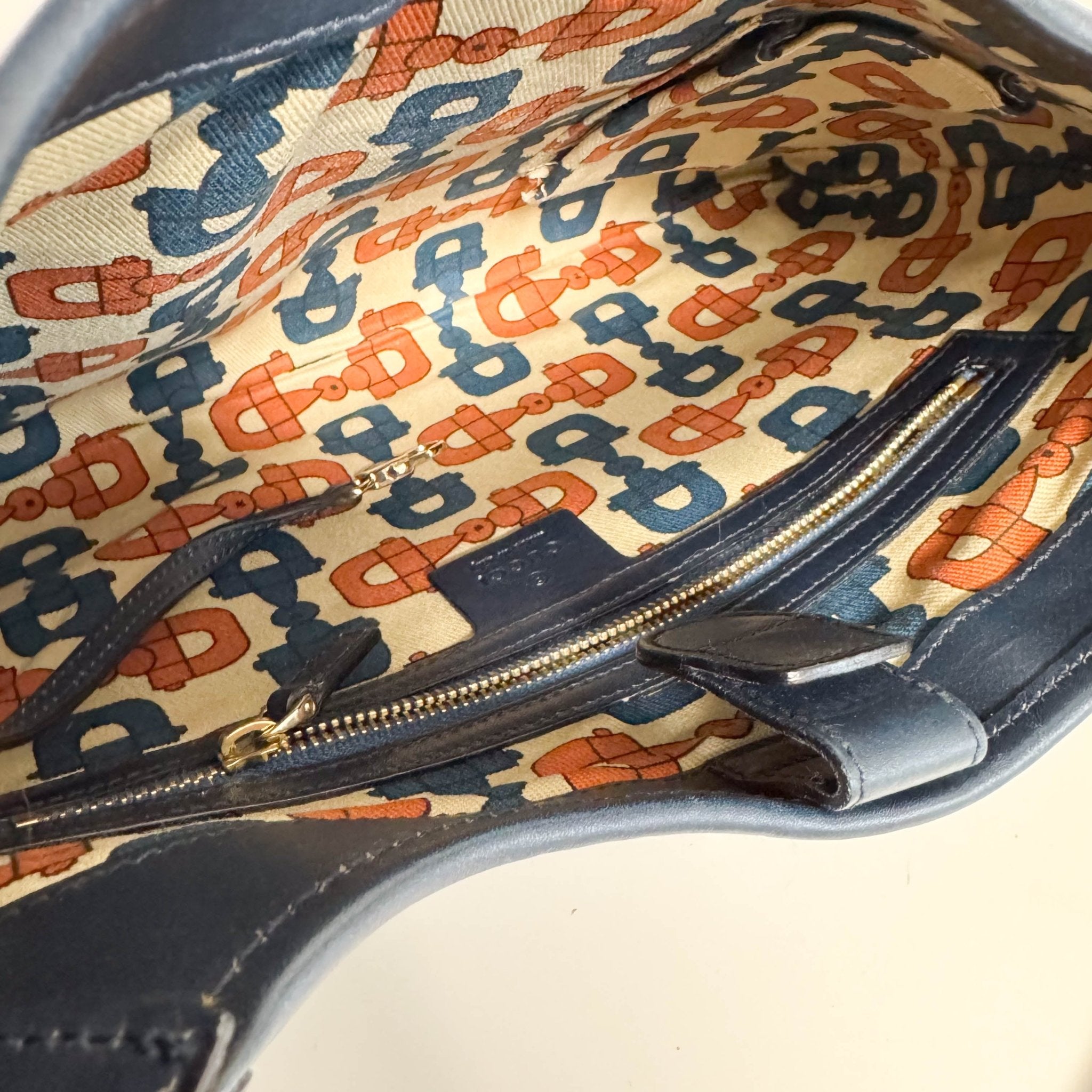 GUCCI Dark Navy GG Embossed Leather Hobo Bag, in , Sold by HIVE PRELOVED - Shoulder Bags, ,