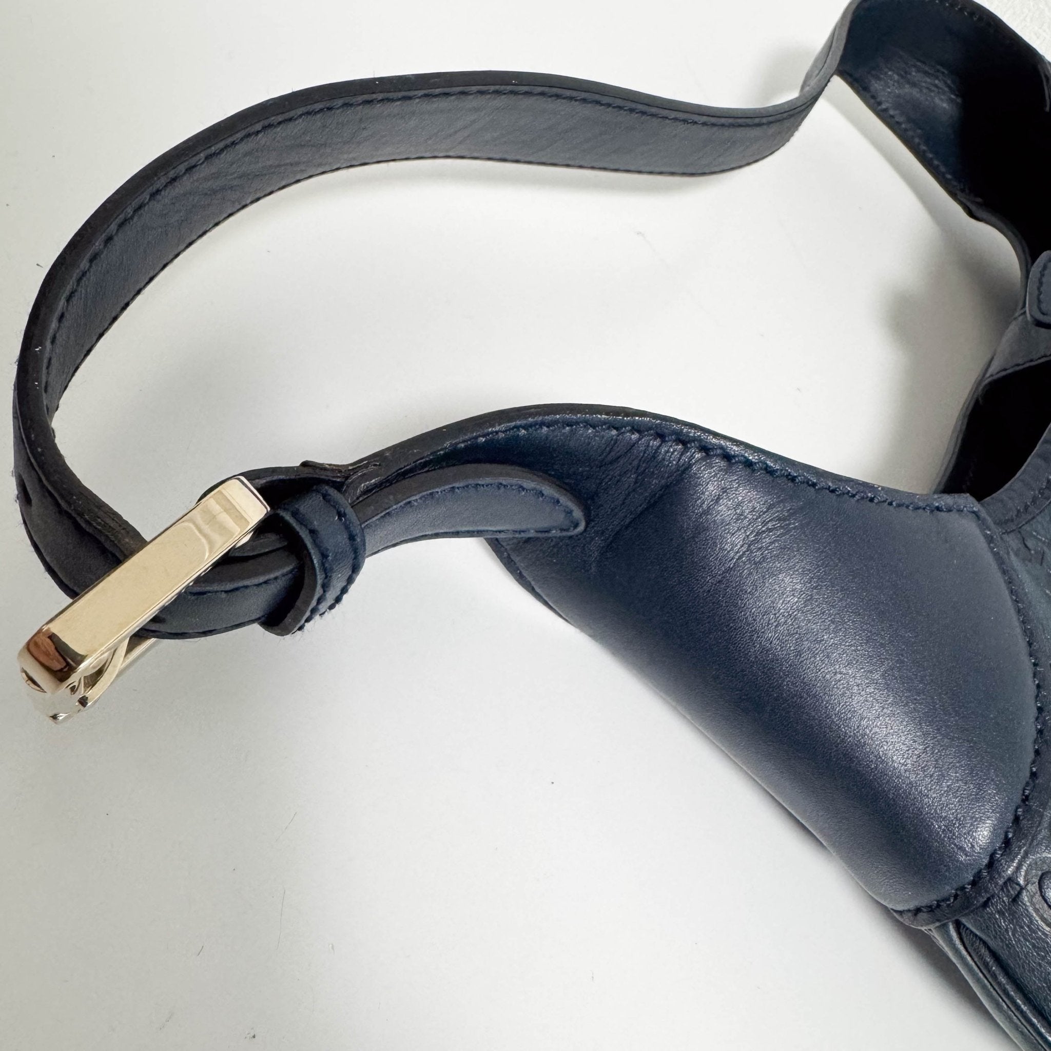 GUCCI Dark Navy GG Embossed Leather Hobo Bag, in , Sold by HIVE PRELOVED - Shoulder Bags, ,