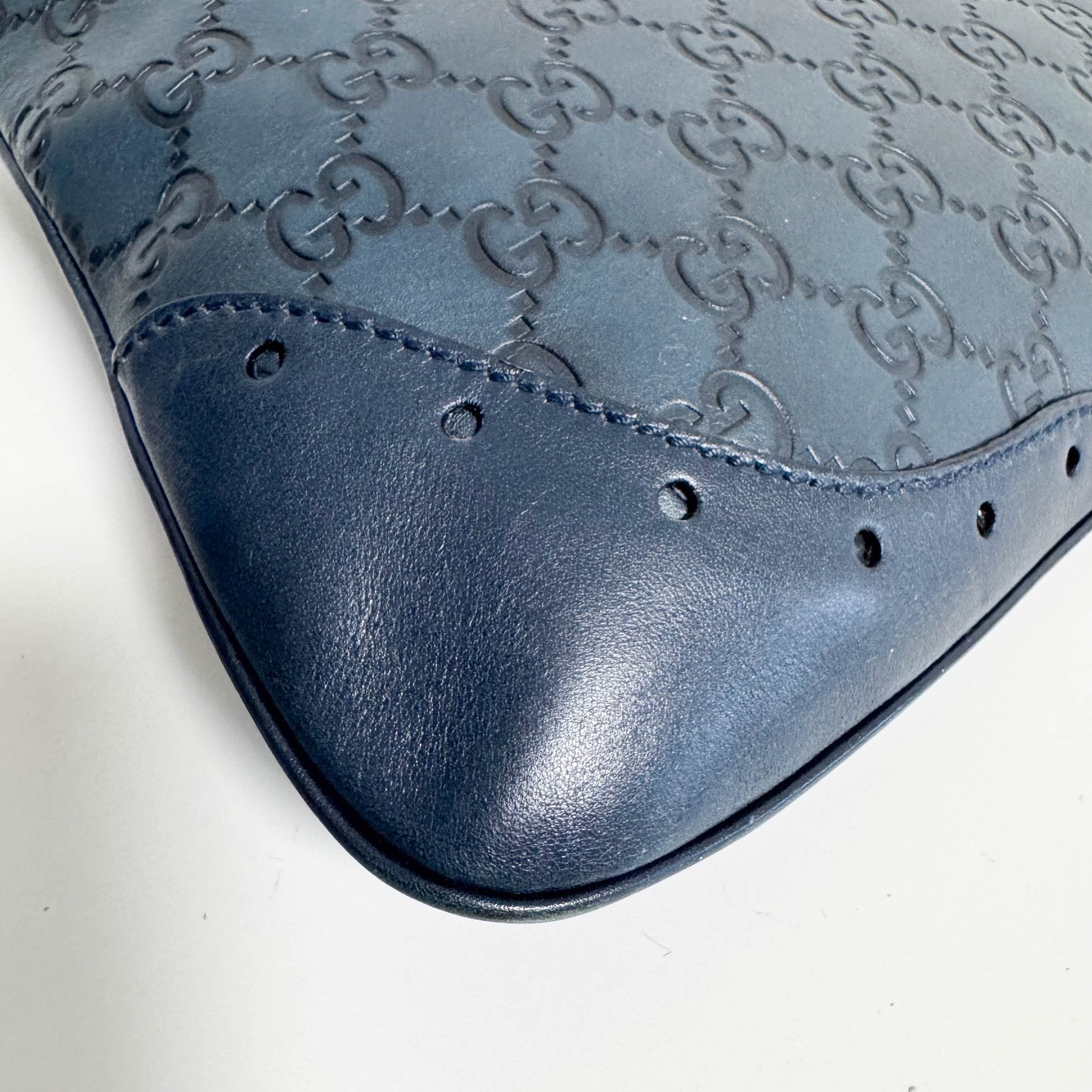 GUCCI Dark Navy GG Embossed Leather Hobo Bag, in , Sold by HIVE PRELOVED - Shoulder Bags, ,