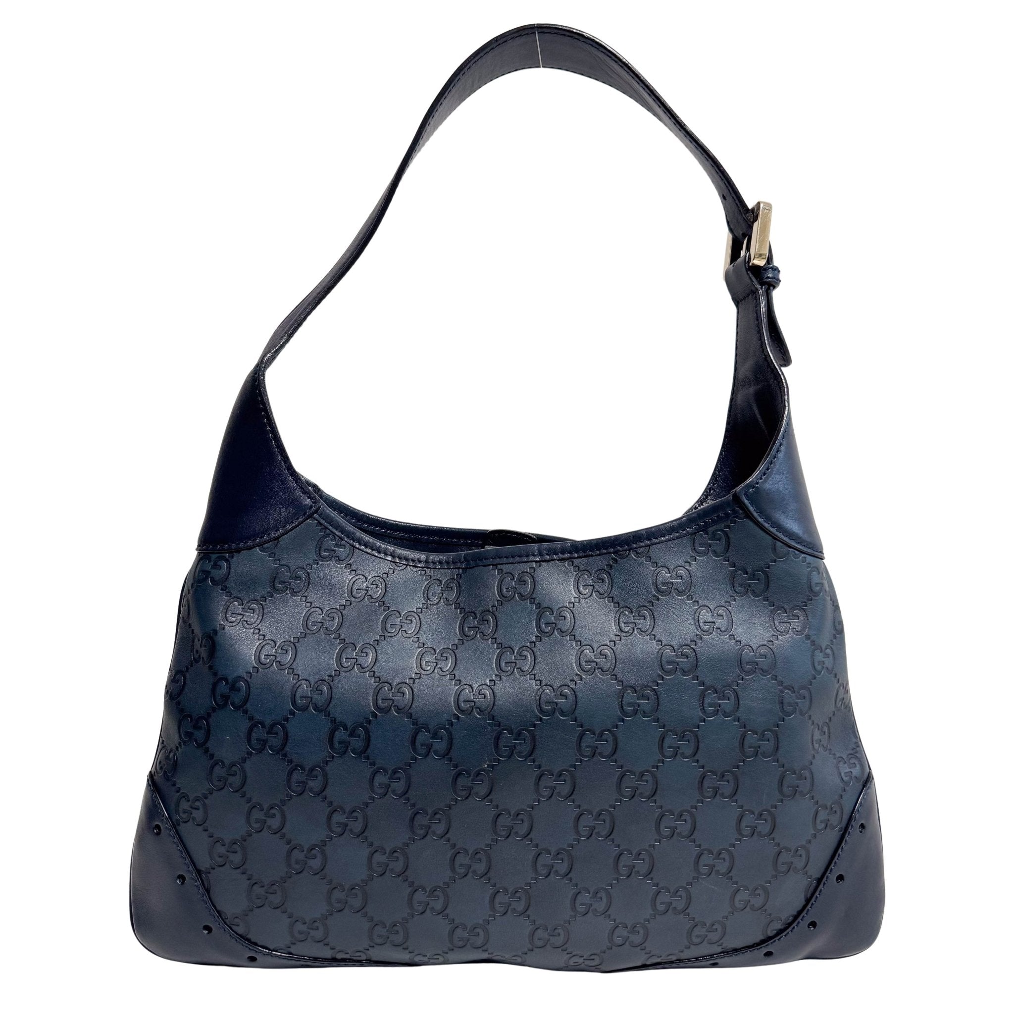 GUCCI Dark Navy GG Embossed Leather Hobo Bag, in , Sold by HIVE PRELOVED - Shoulder Bags, ,