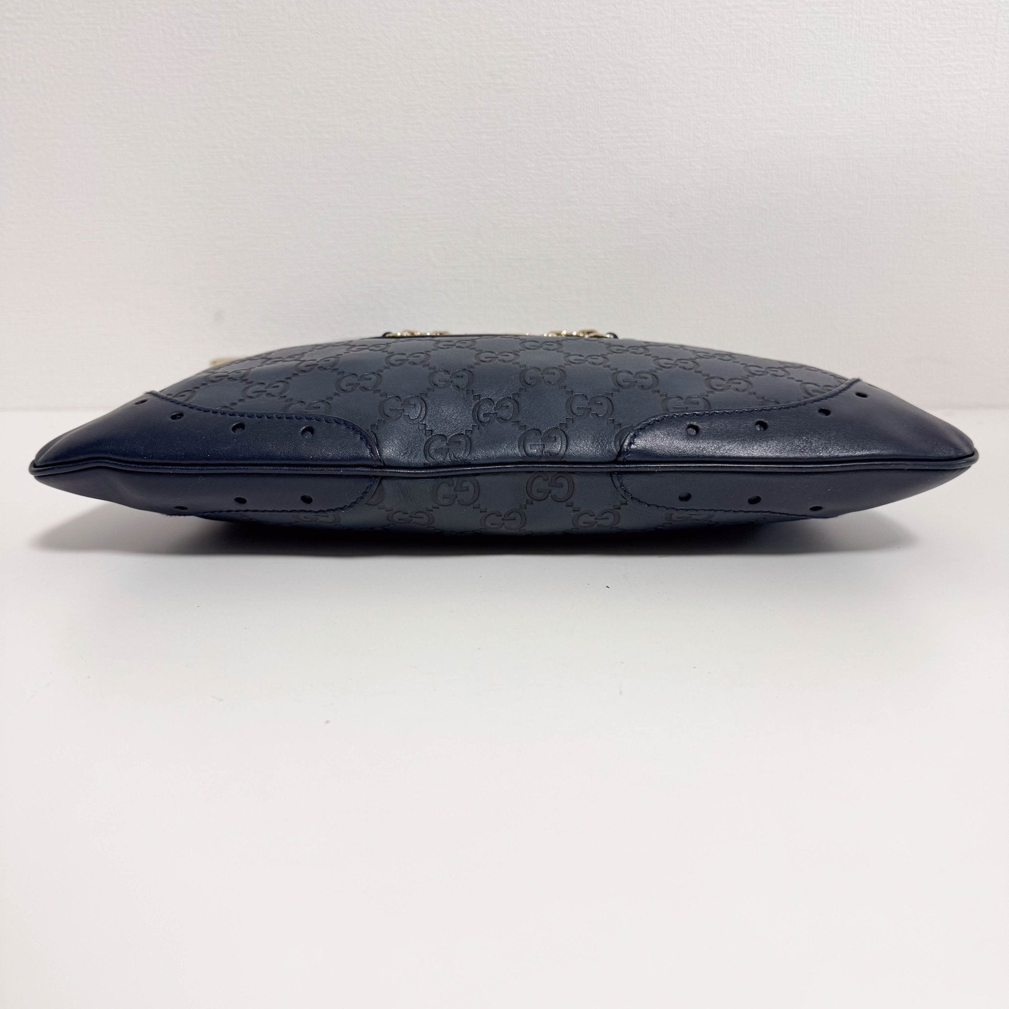 GUCCI Dark Navy GG Embossed Leather Hobo Bag, in , Sold by HIVE PRELOVED - Shoulder Bags, ,