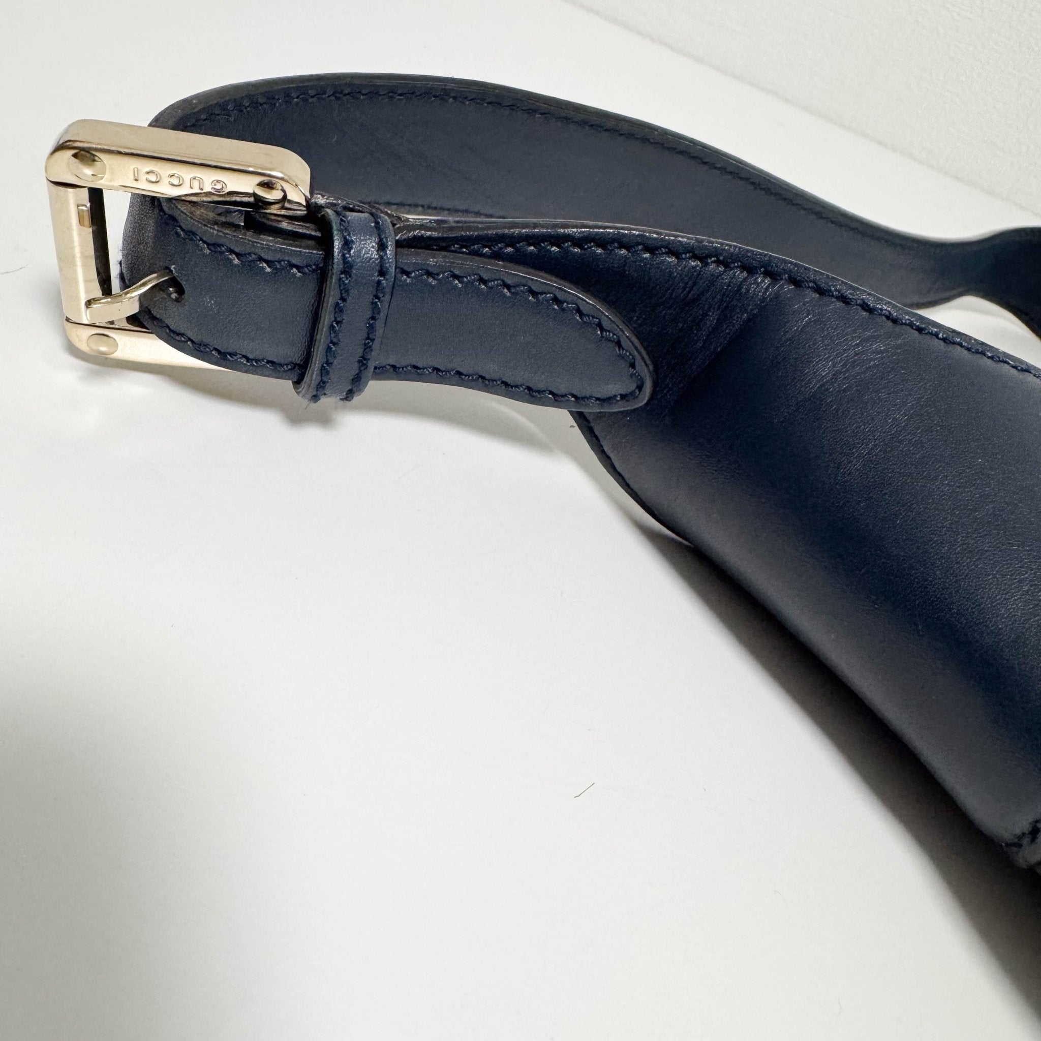 GUCCI Dark Navy GG Embossed Leather Hobo Bag, in , Sold by HIVE PRELOVED - Shoulder Bags, ,