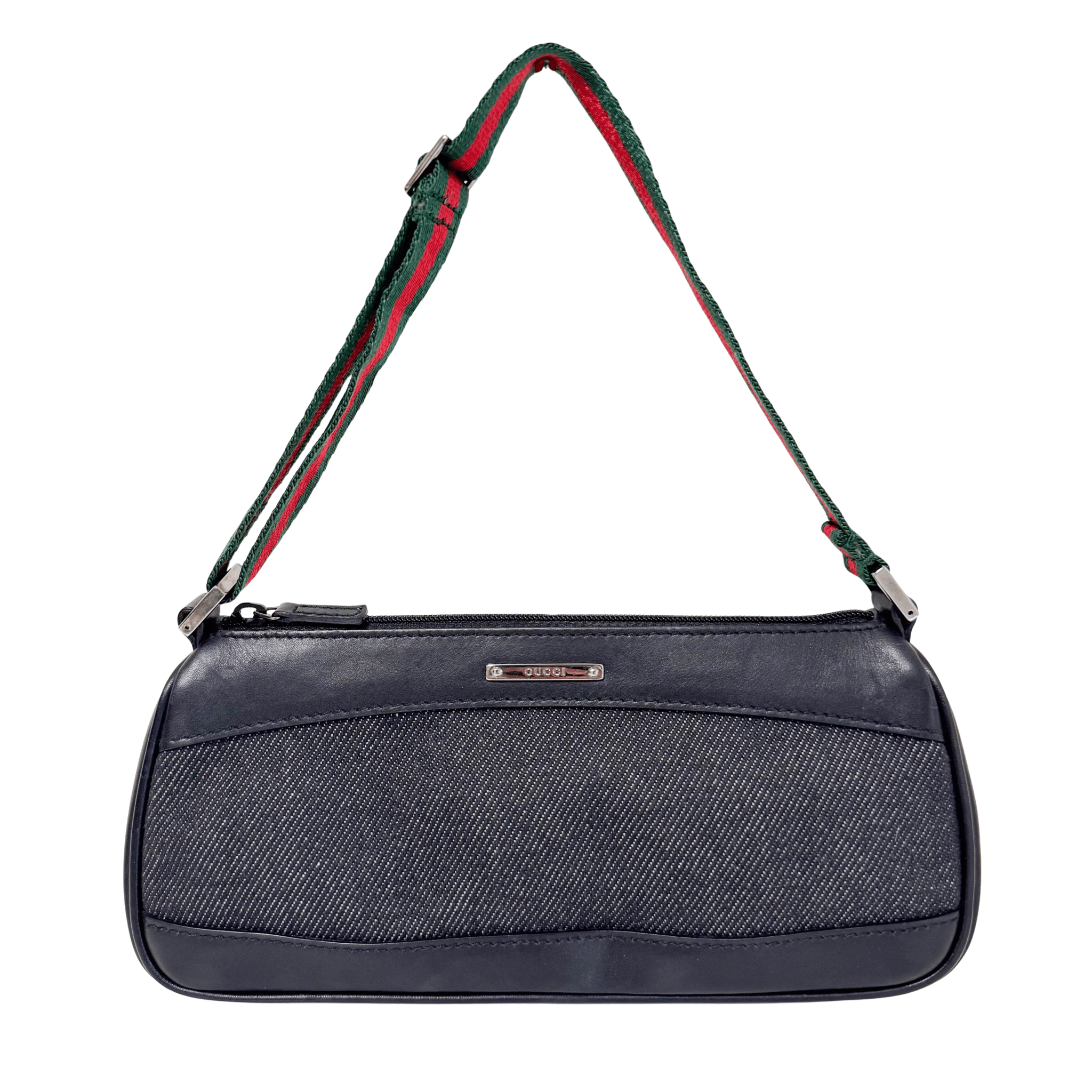 GUCCI Denim/Leather Sherry Mini Sherry Shoulder Bag, in , Sold by HIVE PRELOVED - Handle Bags, Mini bags,