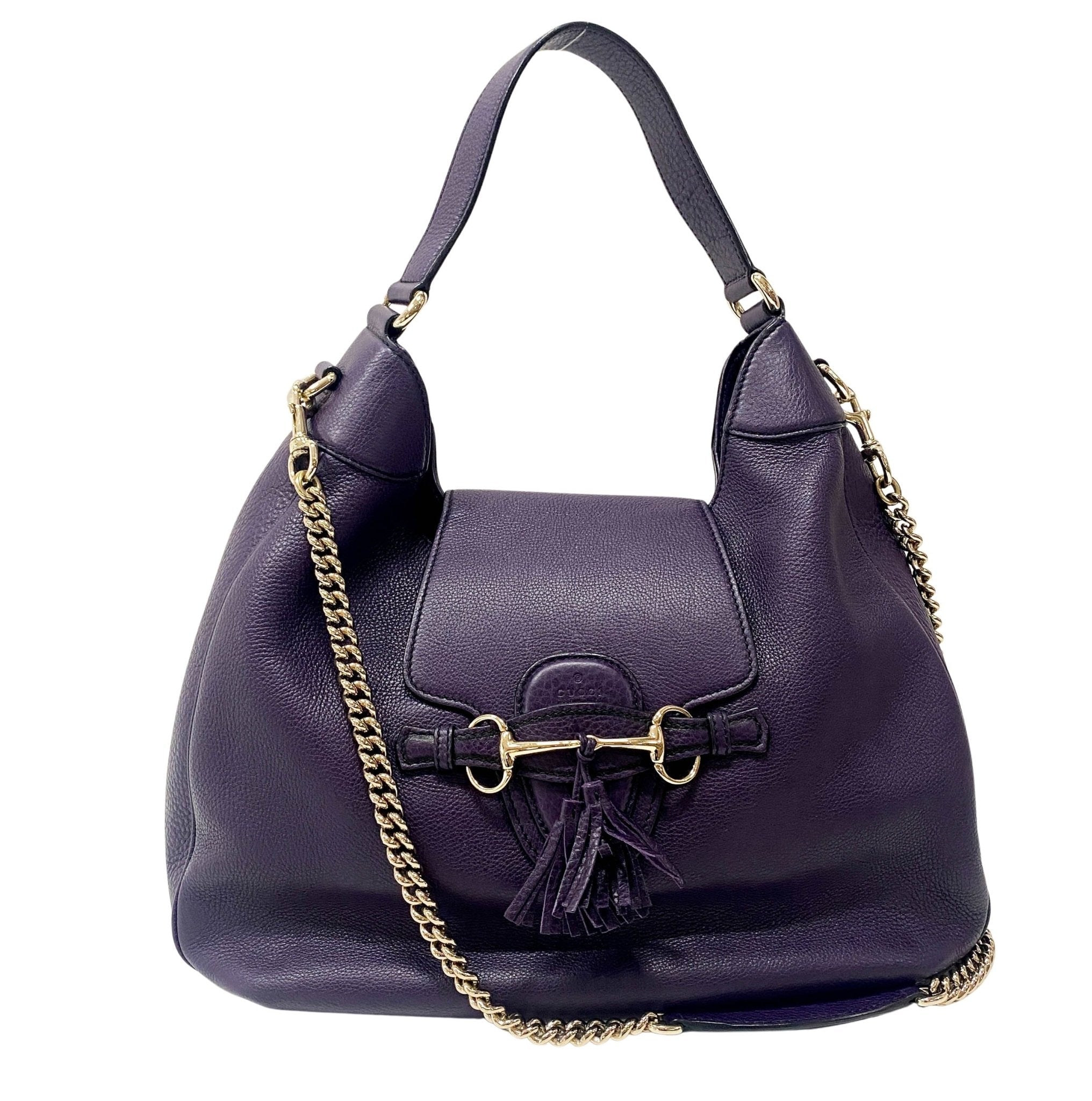 GUCCI Emily Purple Leather Chain Strap Shoulder Bag, in , Sold by HIVE PRELOVED - Handle Bags, Shoulder Bags,