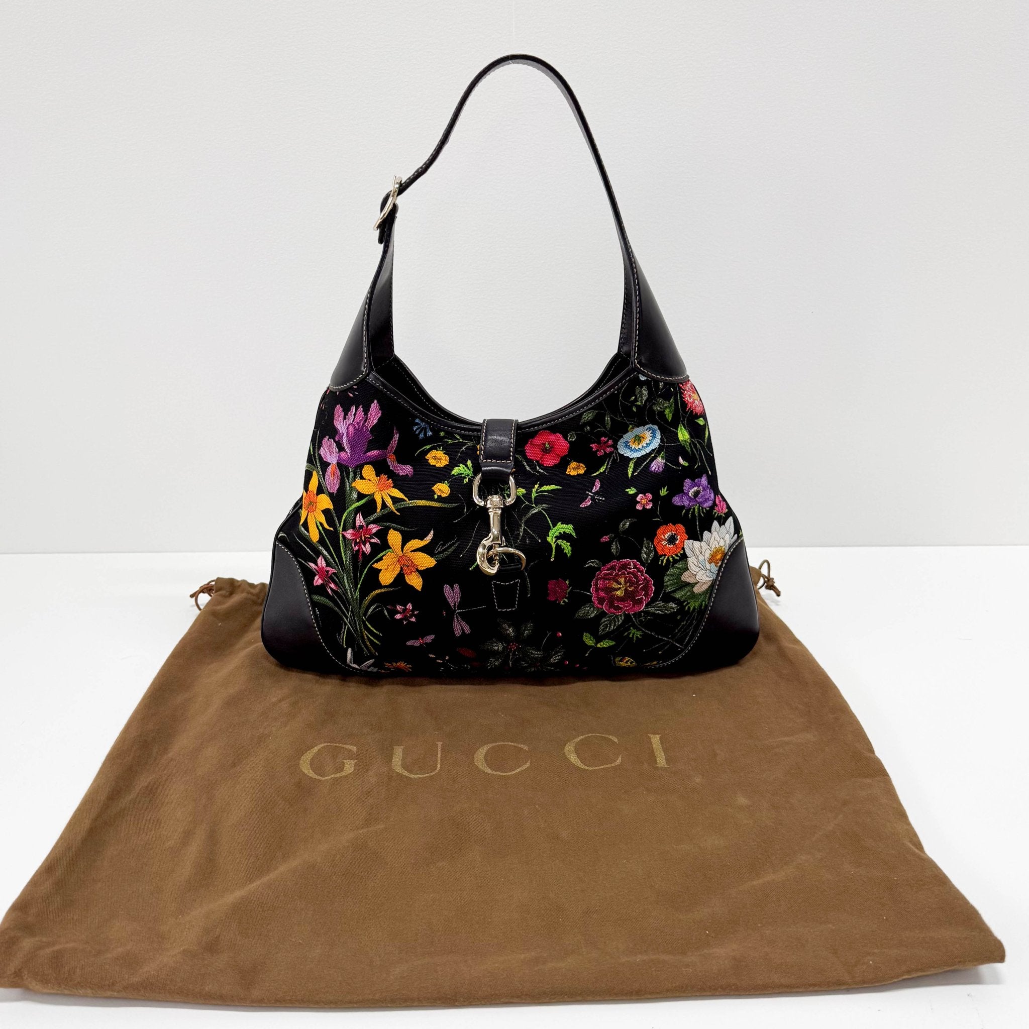 GUCCI Flora Jackie Bouvier Floral Printed Canvas Hobo Shoulder Bag, in , Sold by HIVE PRELOVED - Shoulder Bags, ,