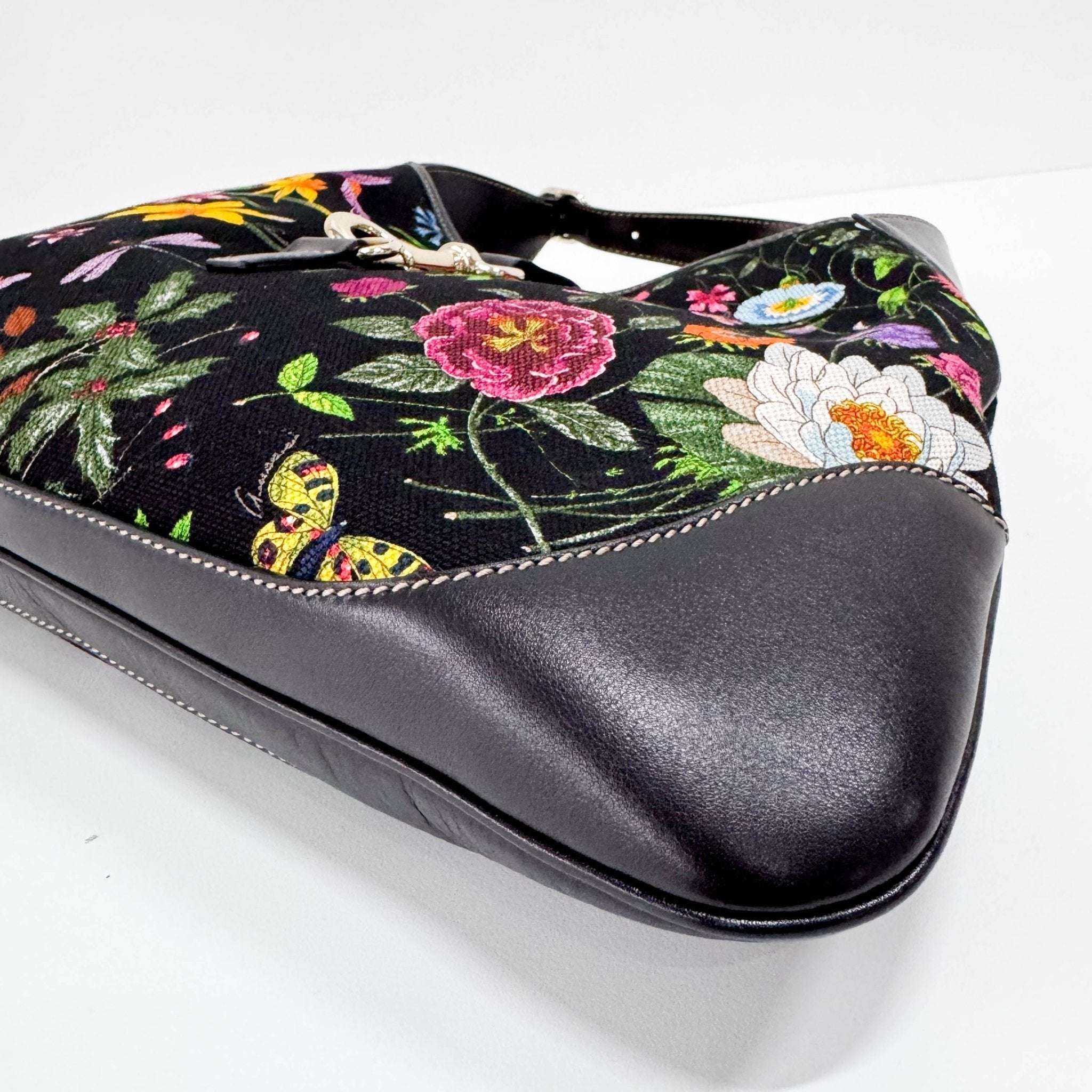 GUCCI Flora Jackie Bouvier Floral Printed Canvas Hobo Shoulder Bag, in , Sold by HIVE PRELOVED - Shoulder Bags, ,
