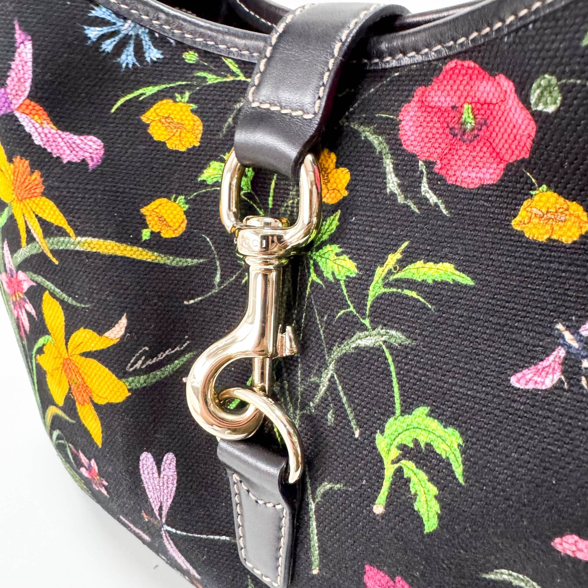 GUCCI Flora Jackie Bouvier Floral Printed Canvas Hobo Shoulder Bag, in , Sold by HIVE PRELOVED - Shoulder Bags, ,