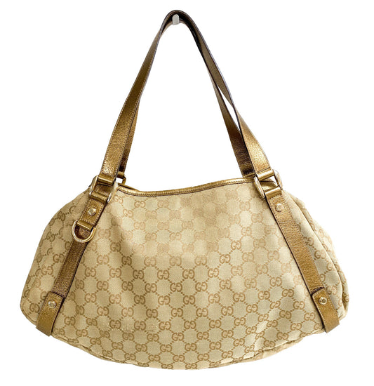 GUCCI GG Canvas Abbey Gold Metallic Tote Bag, in , Sold by HIVE PRELOVED - Shoulder Bags, ,