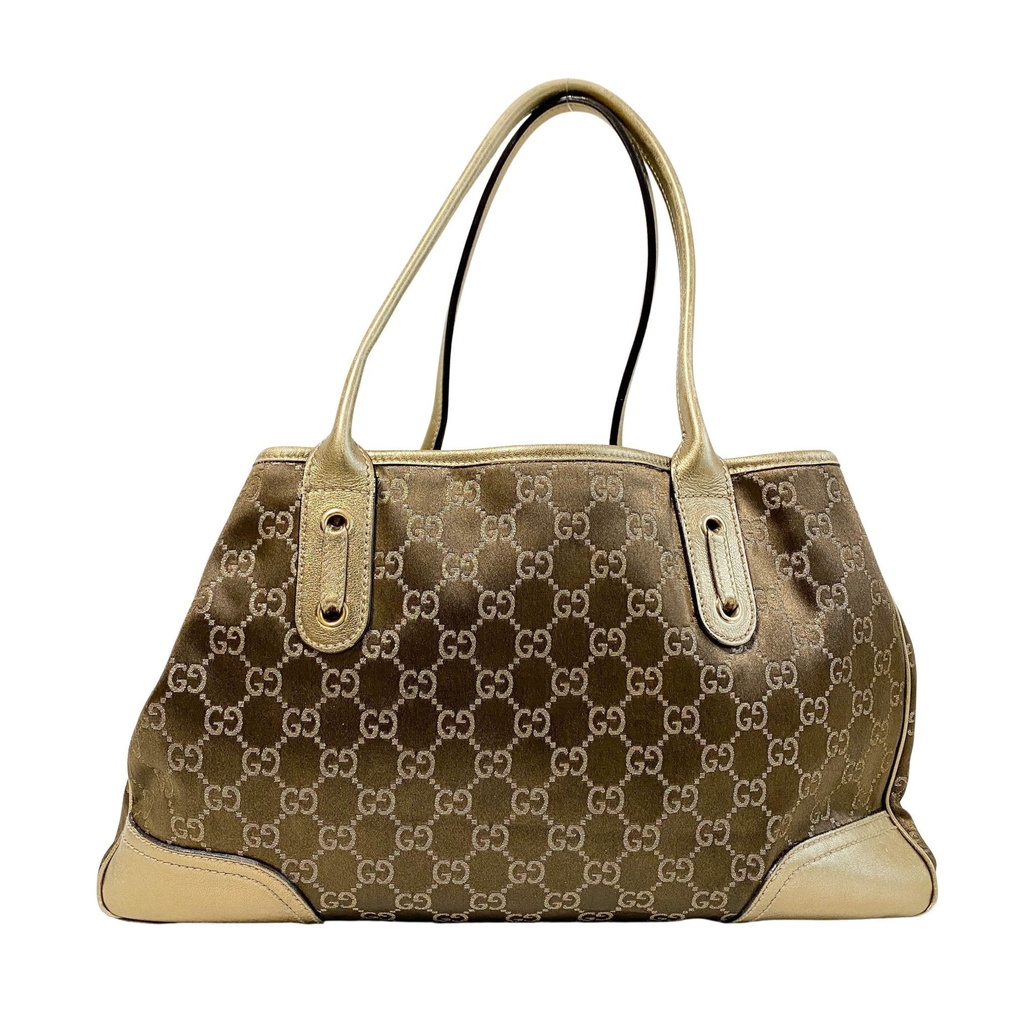 GUCCI GG Canvas Gold/Brown Leather Totes, in , Sold by HIVE PRELOVED - Totes, ,