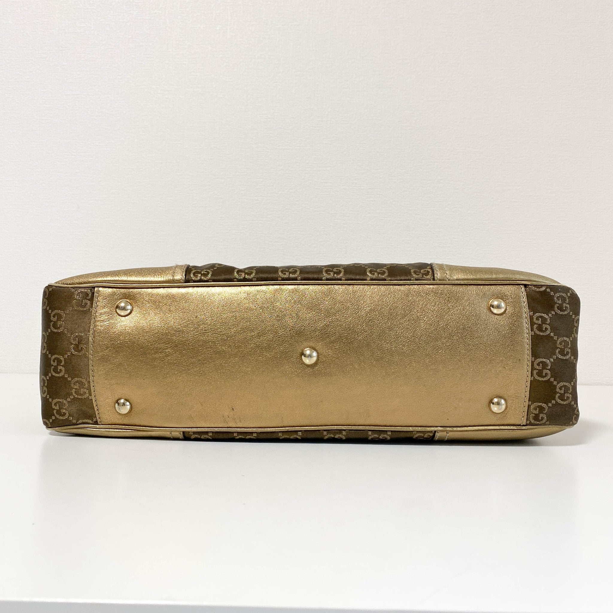 GUCCI GG Canvas Gold/Brown Leather Totes, in , Sold by HIVE PRELOVED - Totes, ,