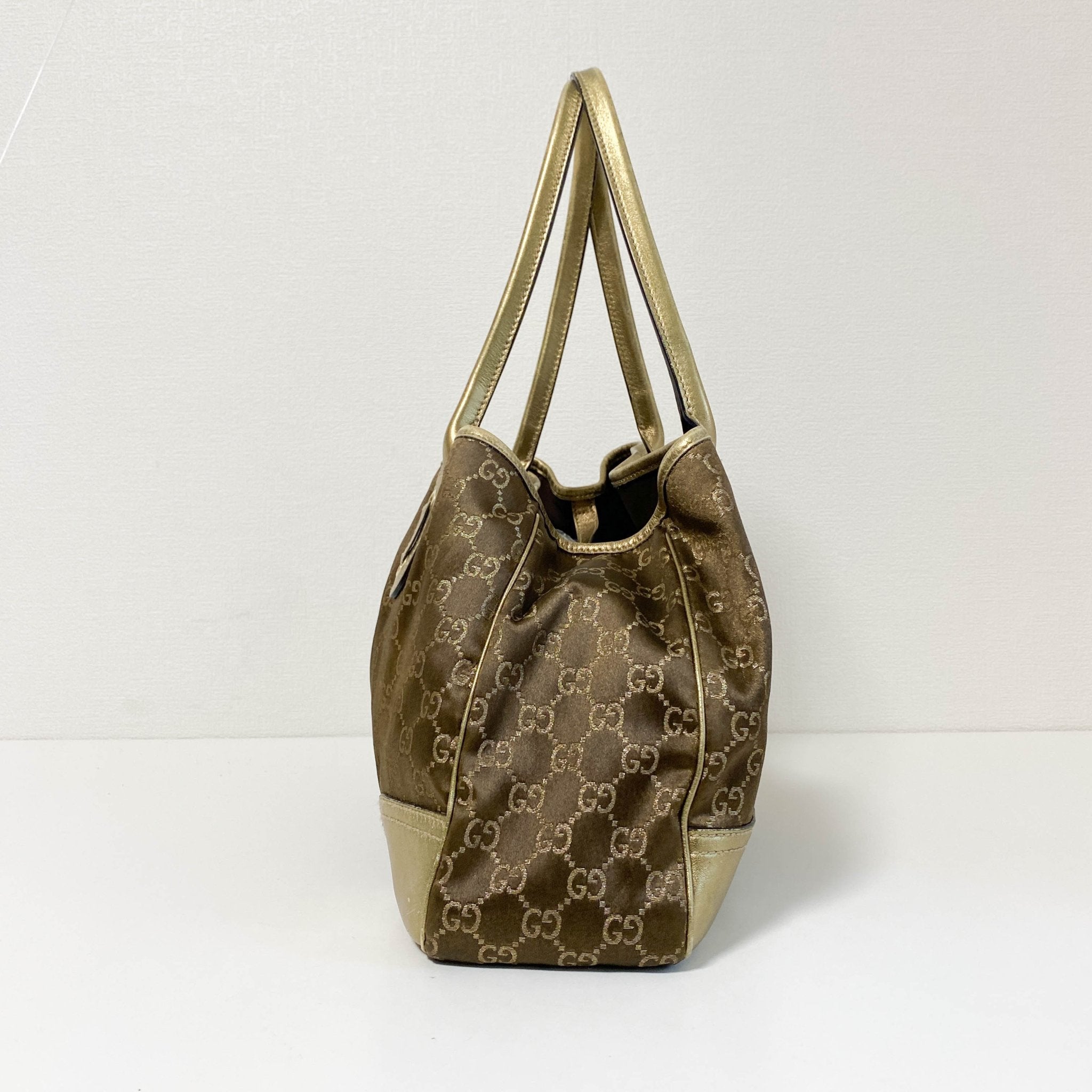 GUCCI GG Canvas Gold/Brown Leather Totes, in , Sold by HIVE PRELOVED - Totes, ,