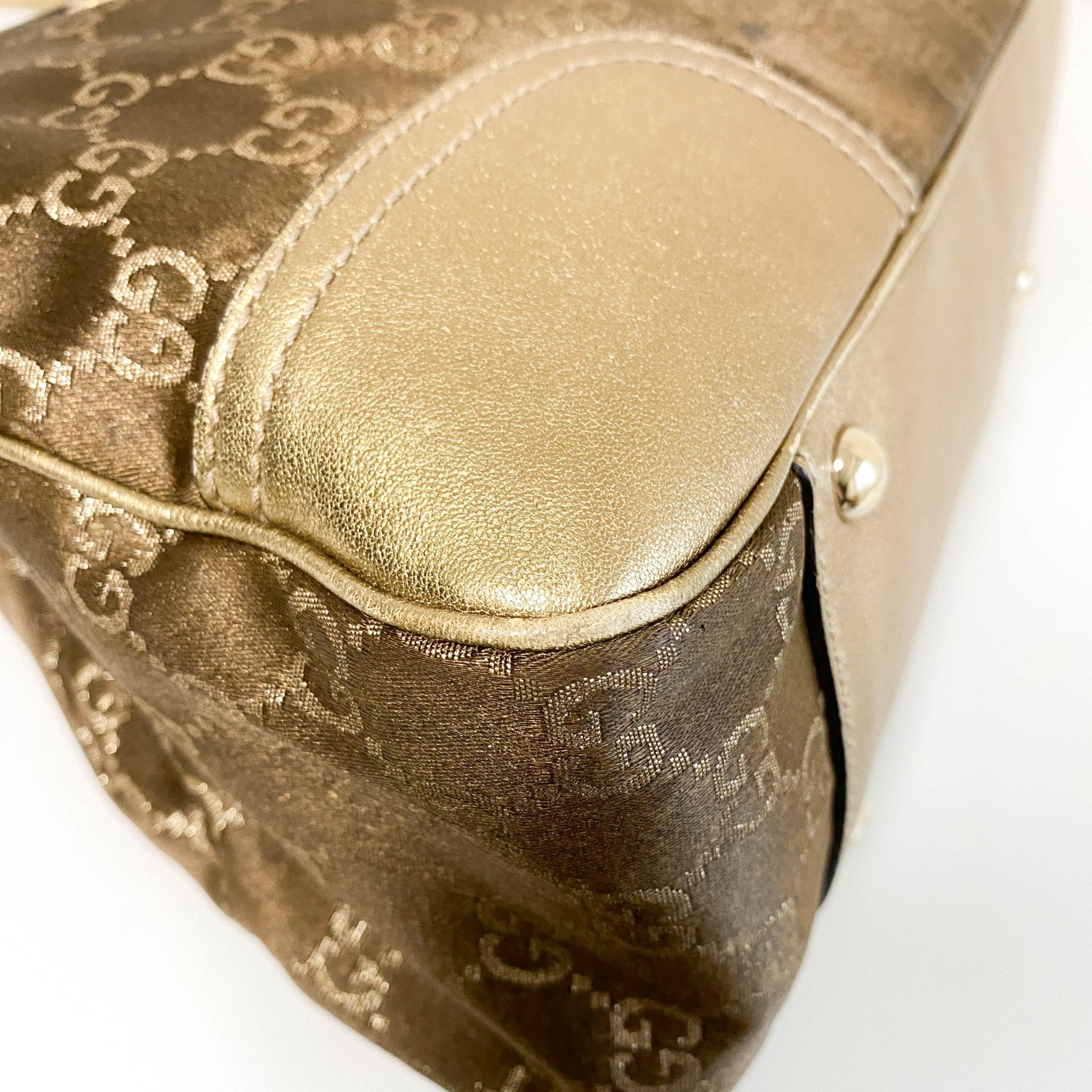 GUCCI GG Canvas Gold/Brown Leather Totes, in , Sold by HIVE PRELOVED - Totes, ,