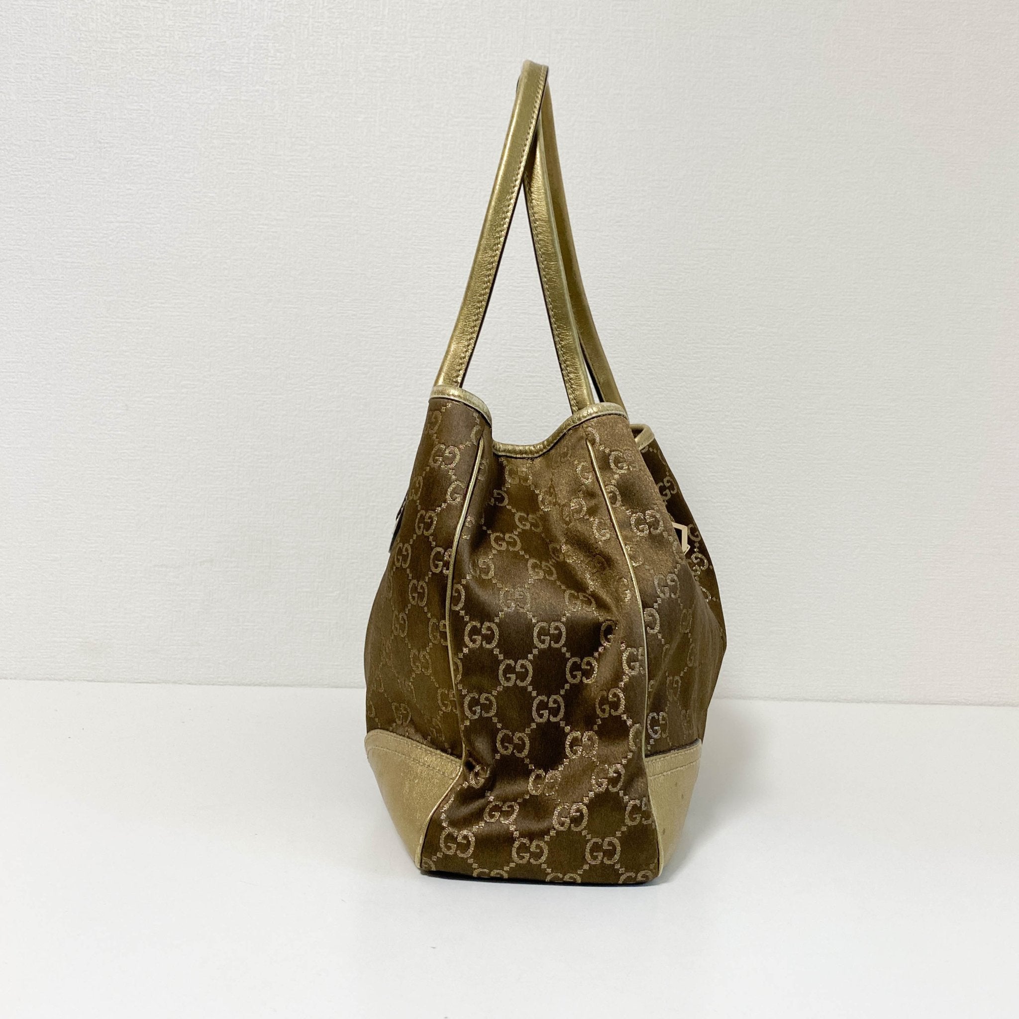 GUCCI GG Canvas Gold/Brown Leather Totes, in , Sold by HIVE PRELOVED - Totes, ,