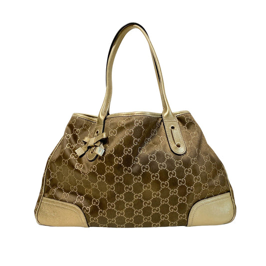 GUCCI GG Canvas Gold/Brown Leather Totes, in , Sold by HIVE PRELOVED - Totes, ,