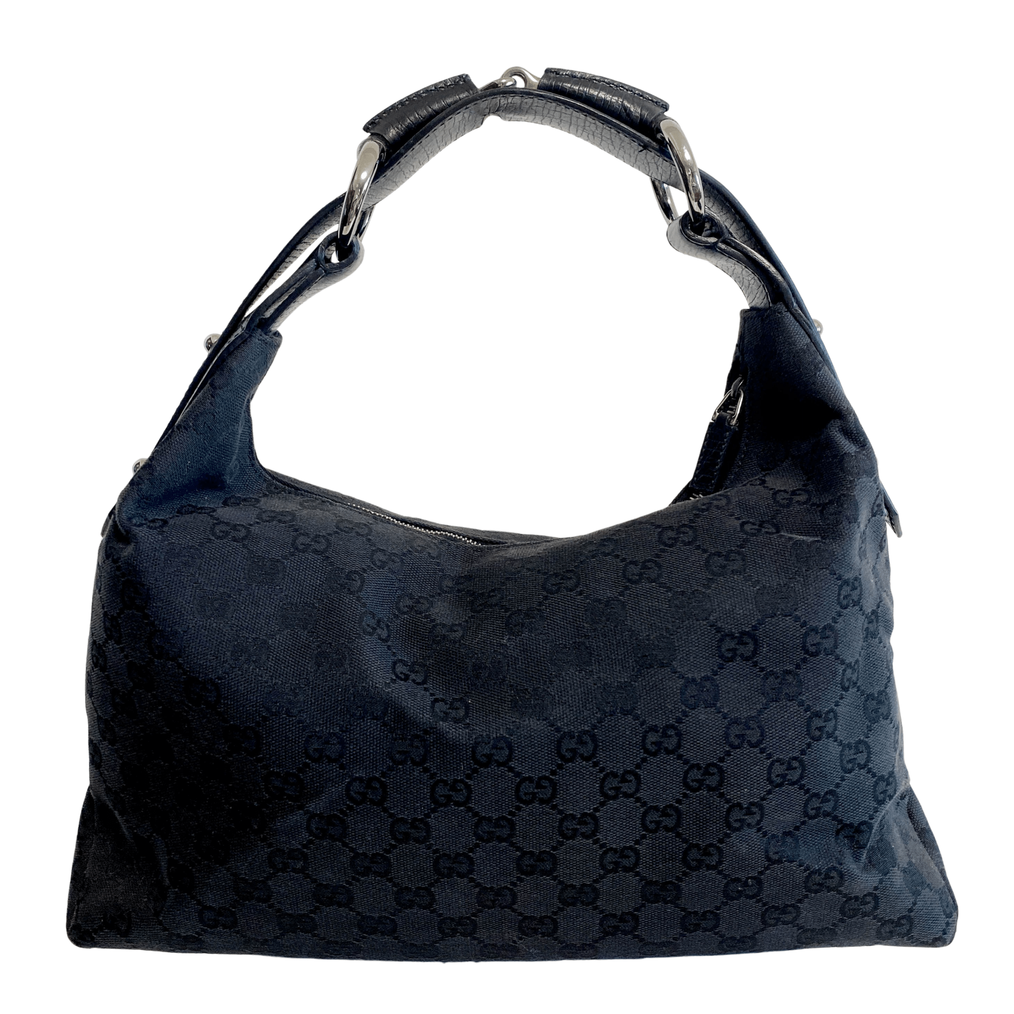 GUCCI GG Canvas Hobo Black Horsebit Shoulder Bag, in , Sold by HIVE PRELOVED - Shoulder Bags, ,