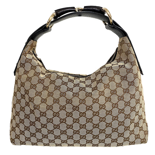 GUCCI GG Canvas Hobo Horsebit Shoulder Bag, in , Sold by HIVE PRELOVED - Handle Bags, Shoulder Bags,