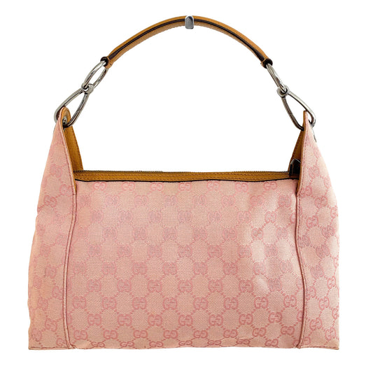 GUCCI GG Canvas Hobo Shoulder Bag, Cotton Canvas in Pink, Sold by HIVE PRELOVED - Handle Bags, Shoulder Bags,