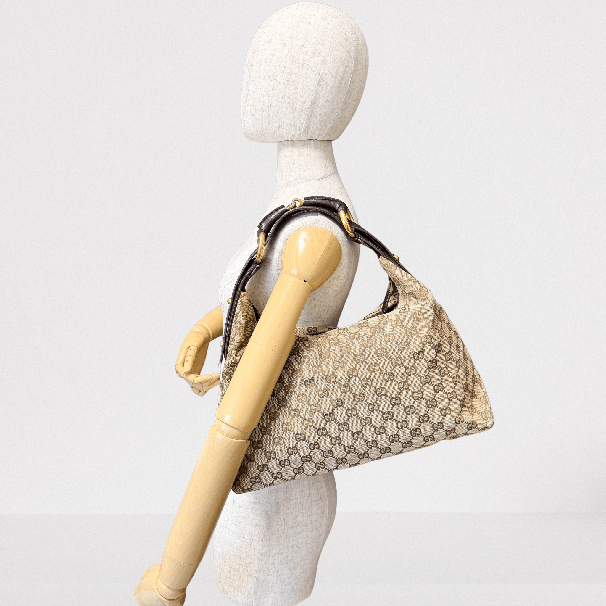 GUCCI GG Canvas Horsebit Hobo Bag, in , Sold by HIVE PRELOVED - Shoulder Bags, ,