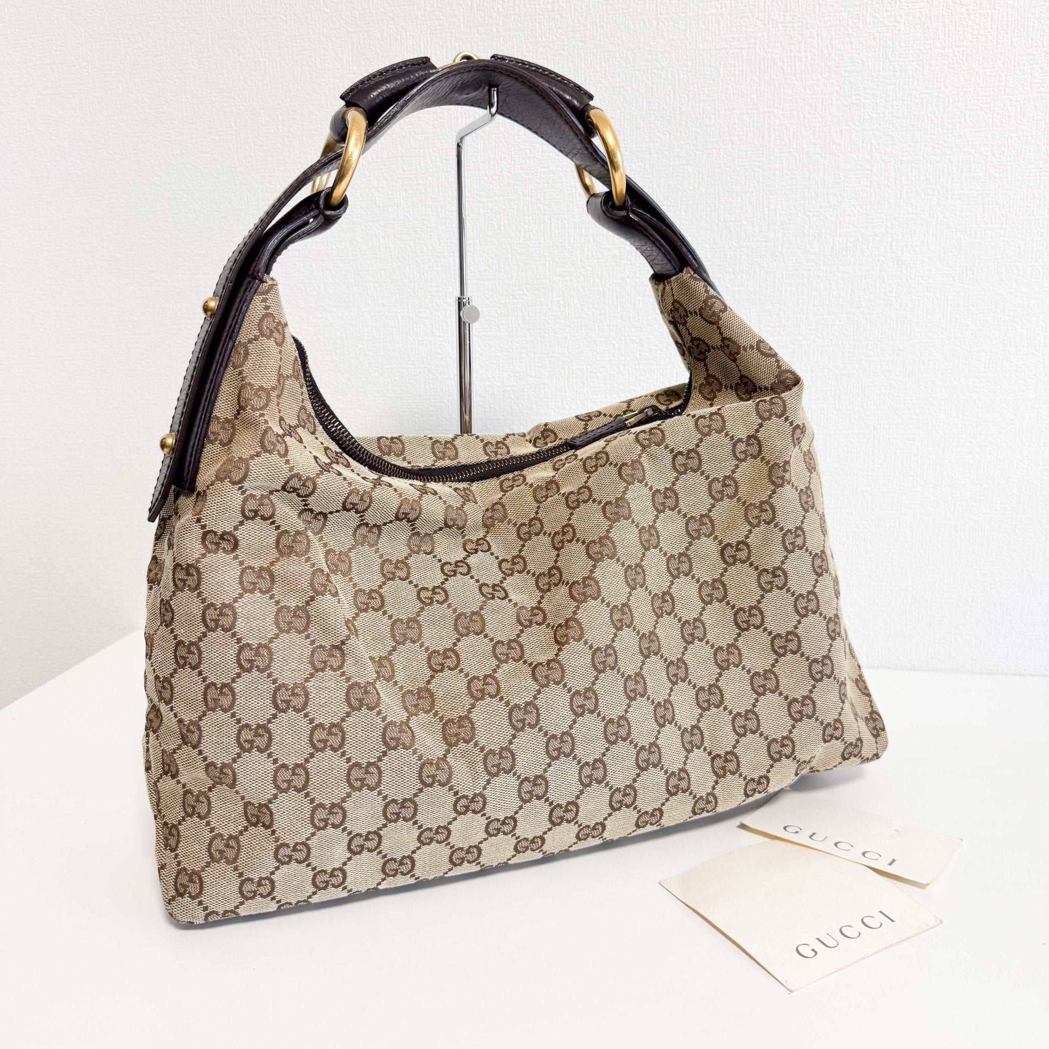 GUCCI GG Canvas Horsebit Hobo Bag, in , Sold by HIVE PRELOVED - Shoulder Bags, ,