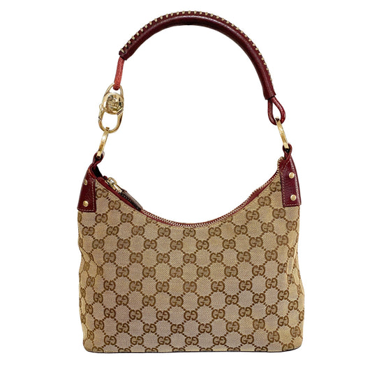 GUCCI GG Canvas Jackie, Cotton Canvas in Brown, Sold by HIVE PRELOVED - Shoulder Bags, ,