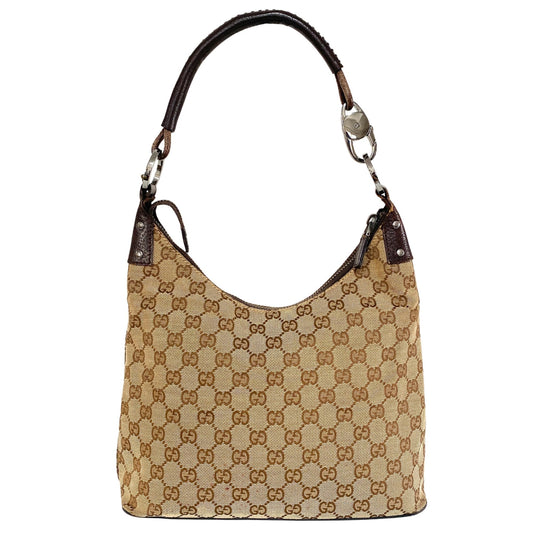 GUCCI GG Canvas Leather Handle Hobo Shoulder Bag, in , Sold by HIVE PRELOVED - Shoulder Bags, ,