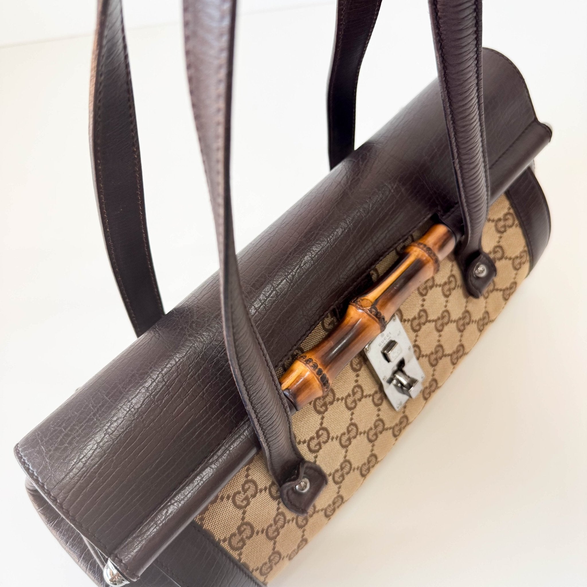 GUCCI GG Canvas Leather Shoulder Bag, in , Sold by HIVE PRELOVED - Shoulder Bags, ,